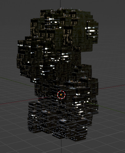 Sci fi night city building 8 3D model_4