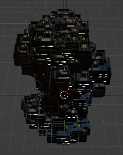 Sci fi night city building 8 3D model_6