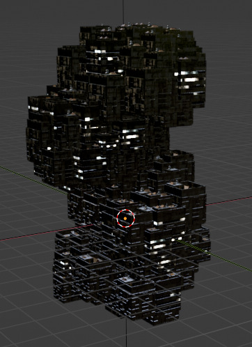 Sci fi night city building 8 3D model_7