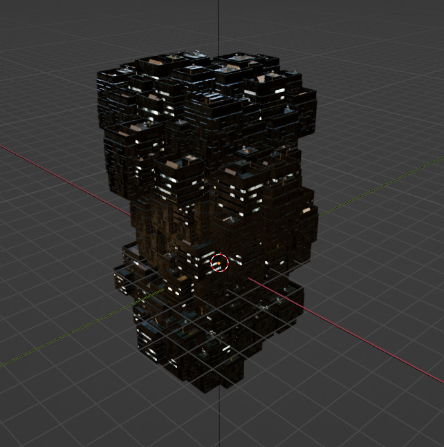 Sci fi night city building 8 3D model_1
