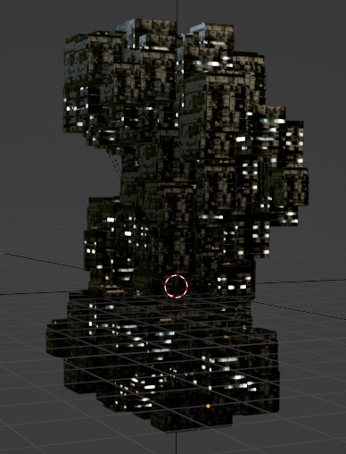 Sci fi night city building 8 3D model_2