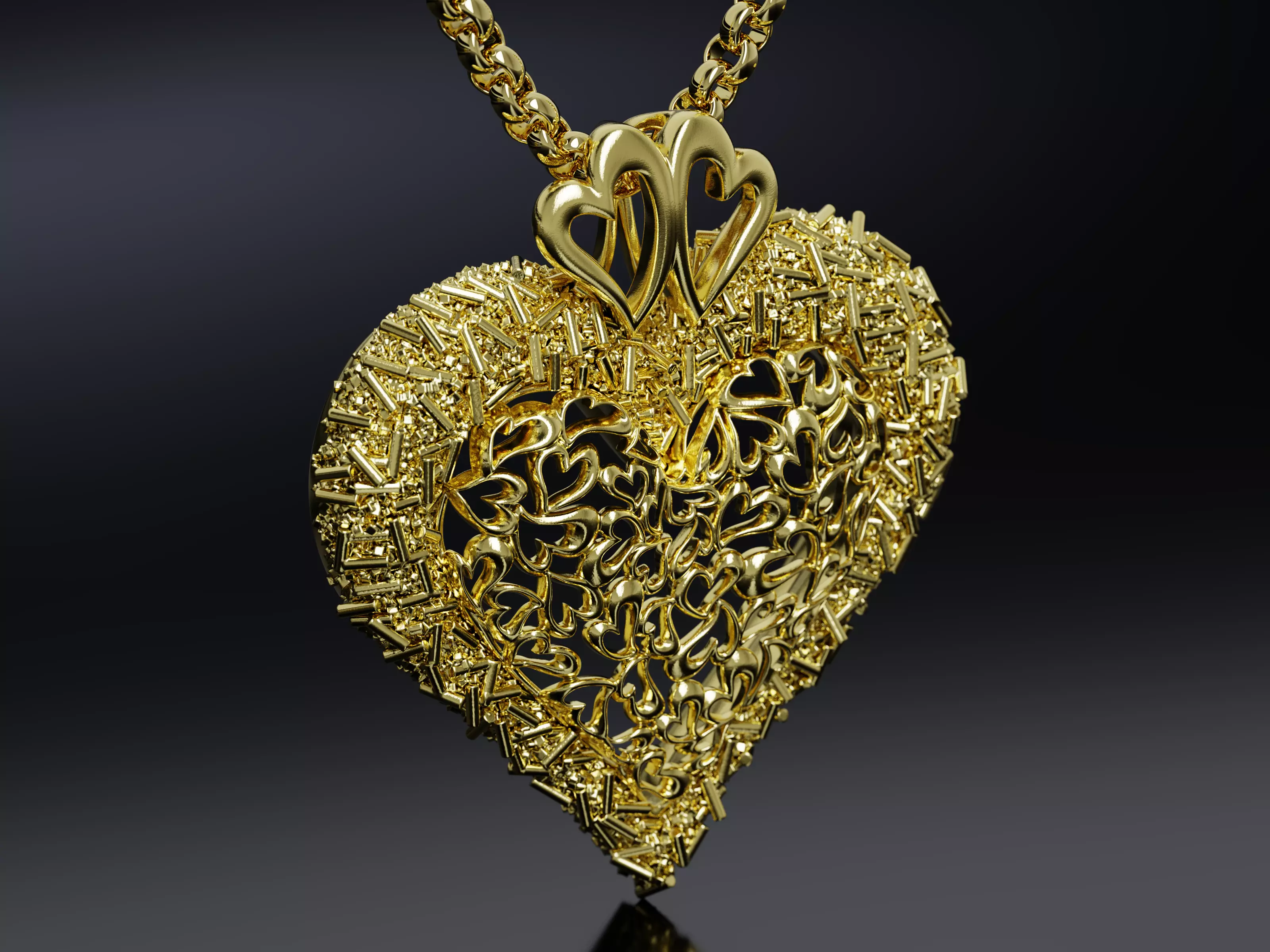 Sprinkled with Love - Heart Pendant 3D print model_3