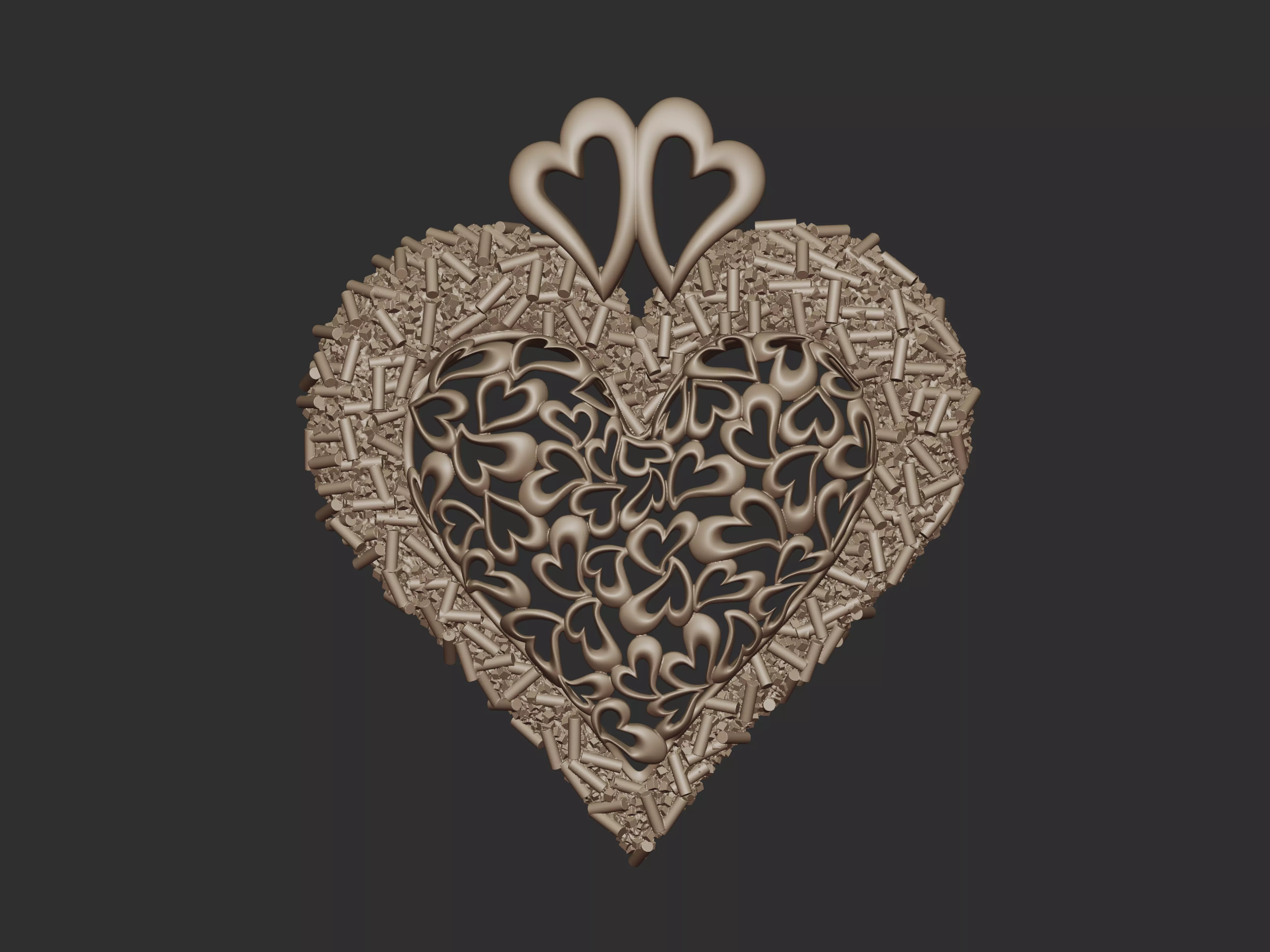 Sprinkled with Love - Heart Pendant 3D print model_13