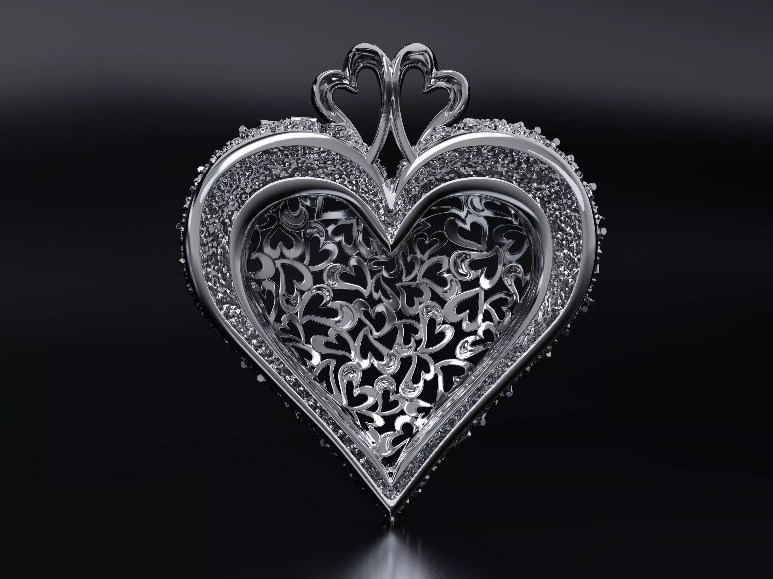 Sprinkled with Love - Heart Pendant 3D print model_12