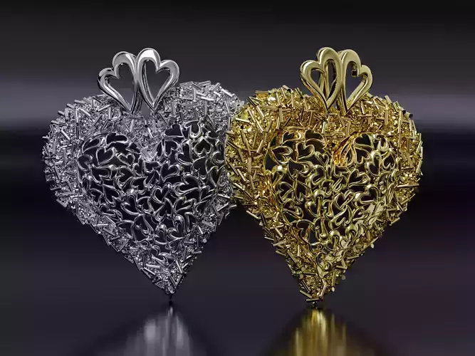 Chocolate sprinkle flavor heart Pendant 3D print model