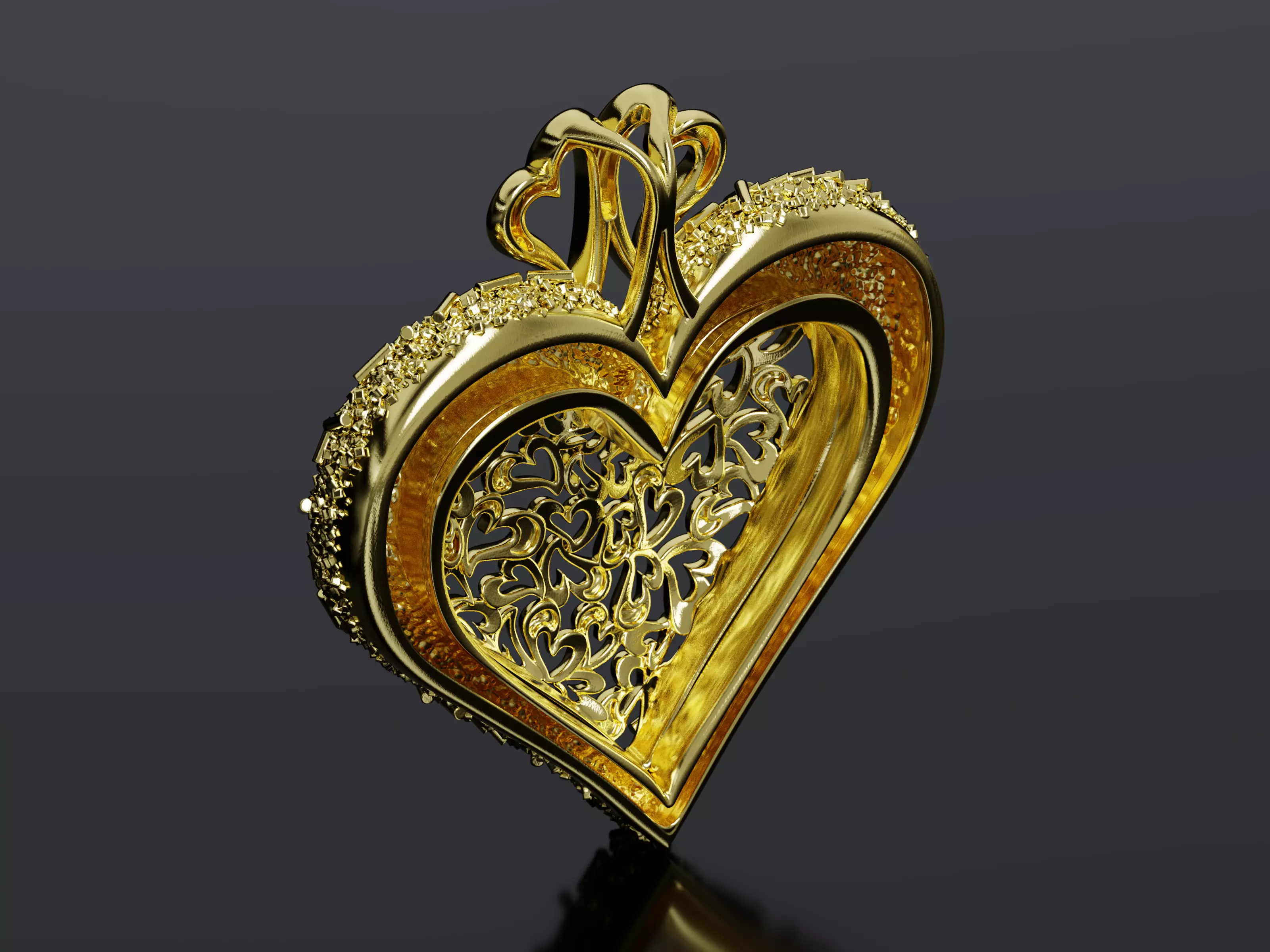 Sprinkled with Love - Heart Pendant 3D print model_5