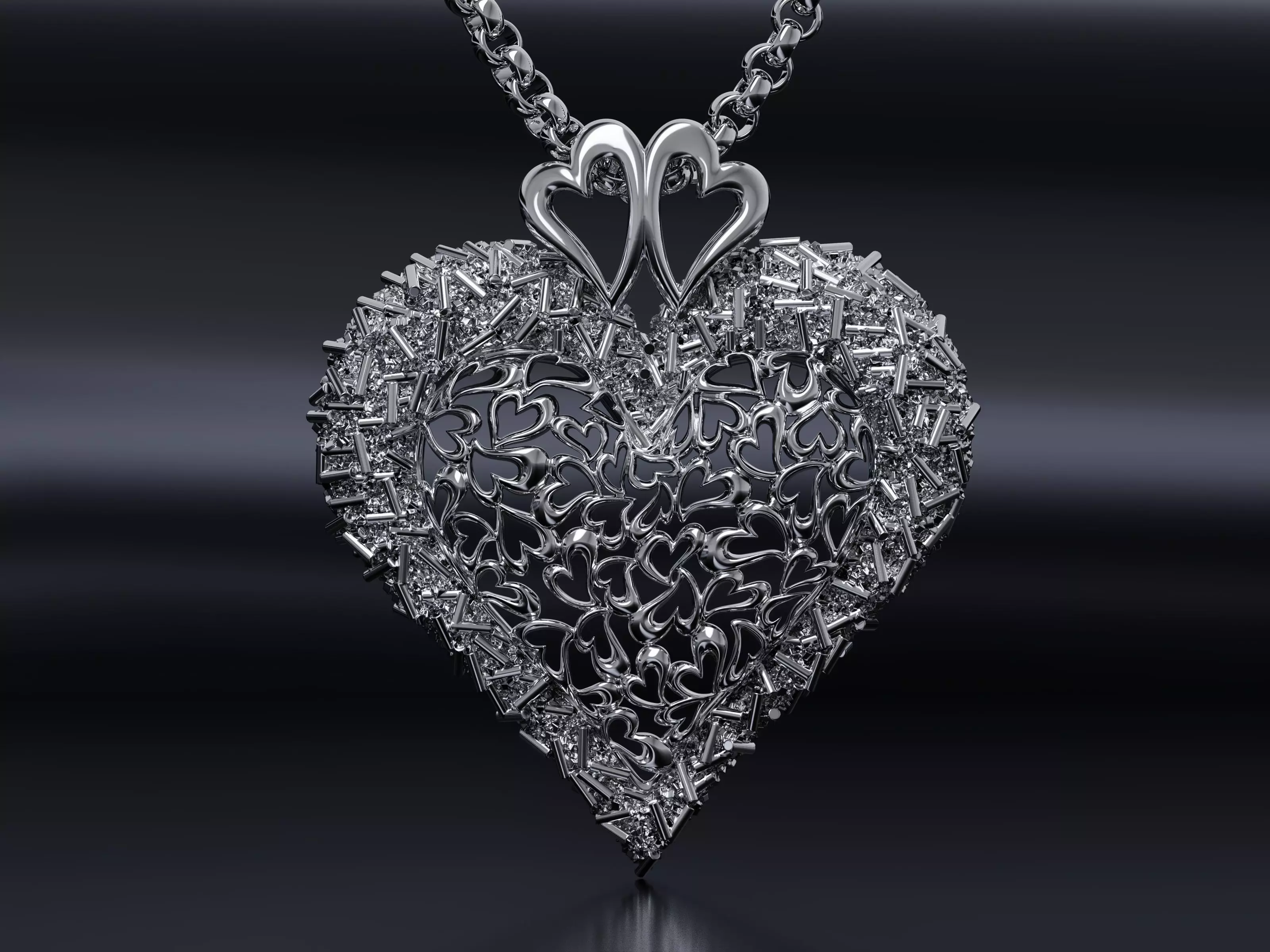 Sprinkled with Love - Heart Pendant 3D print model_7
