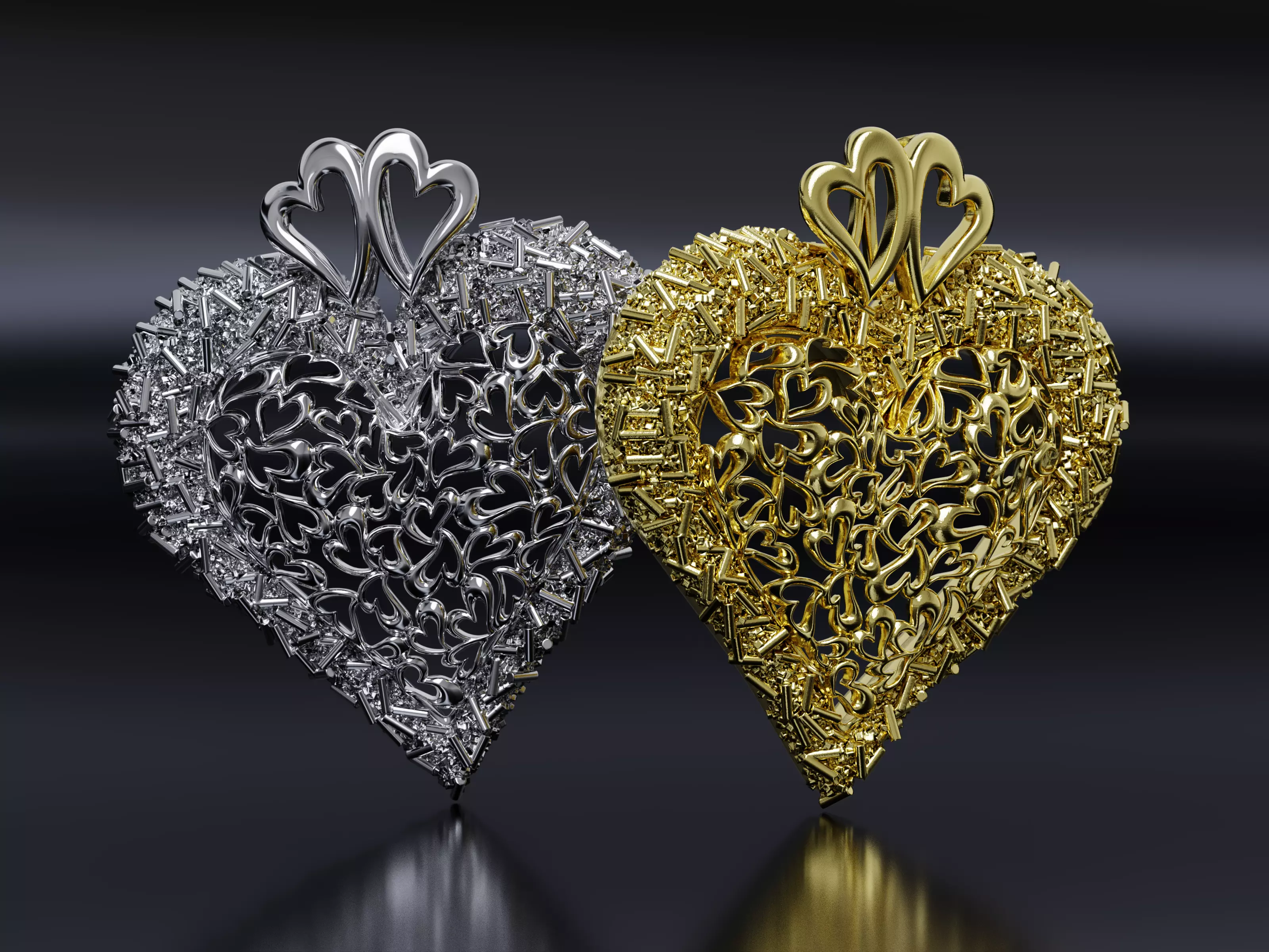 Sprinkled with Love - Heart Pendant 3D print model_0