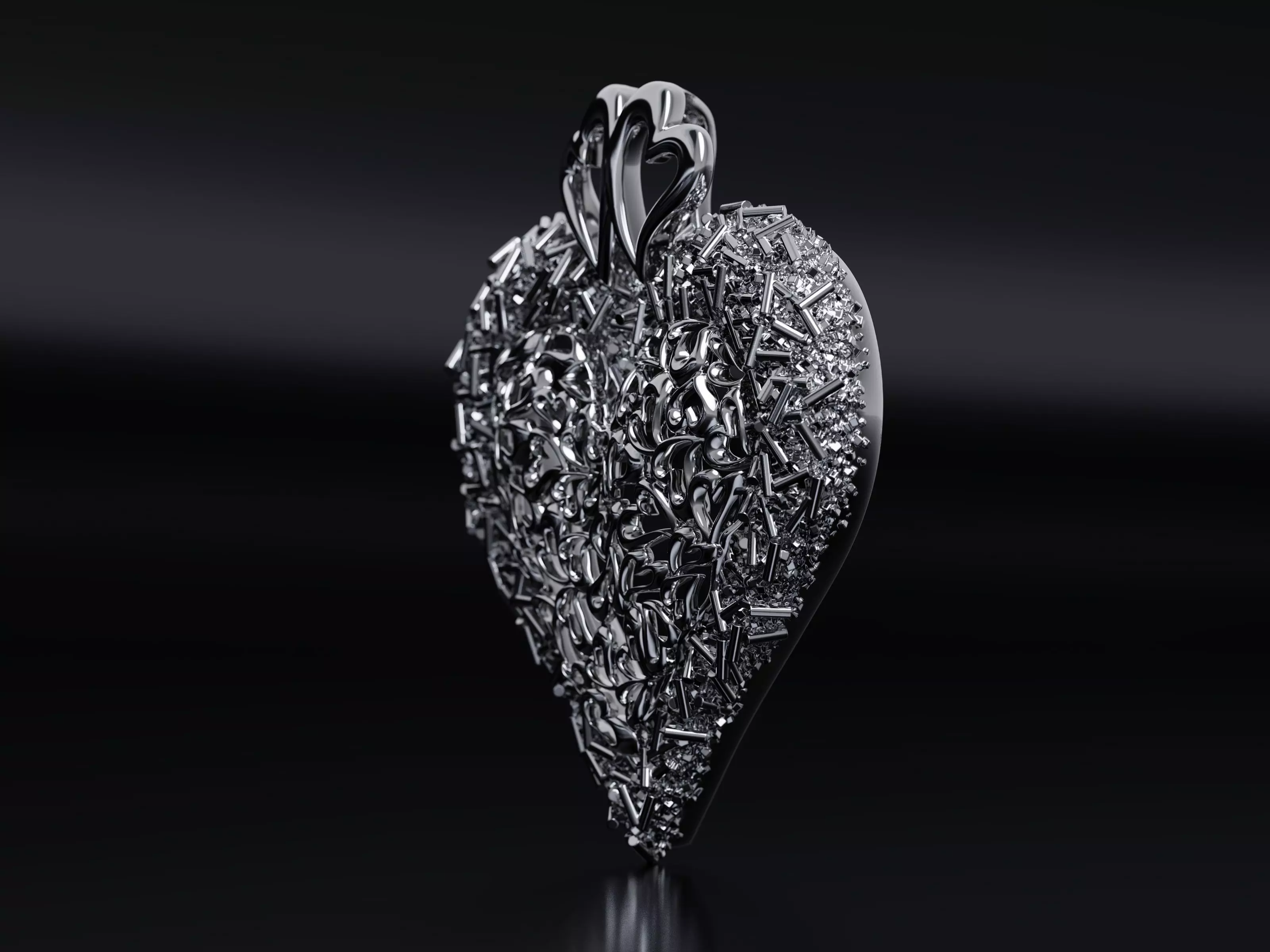 Sprinkled with Love - Heart Pendant 3D print model_10