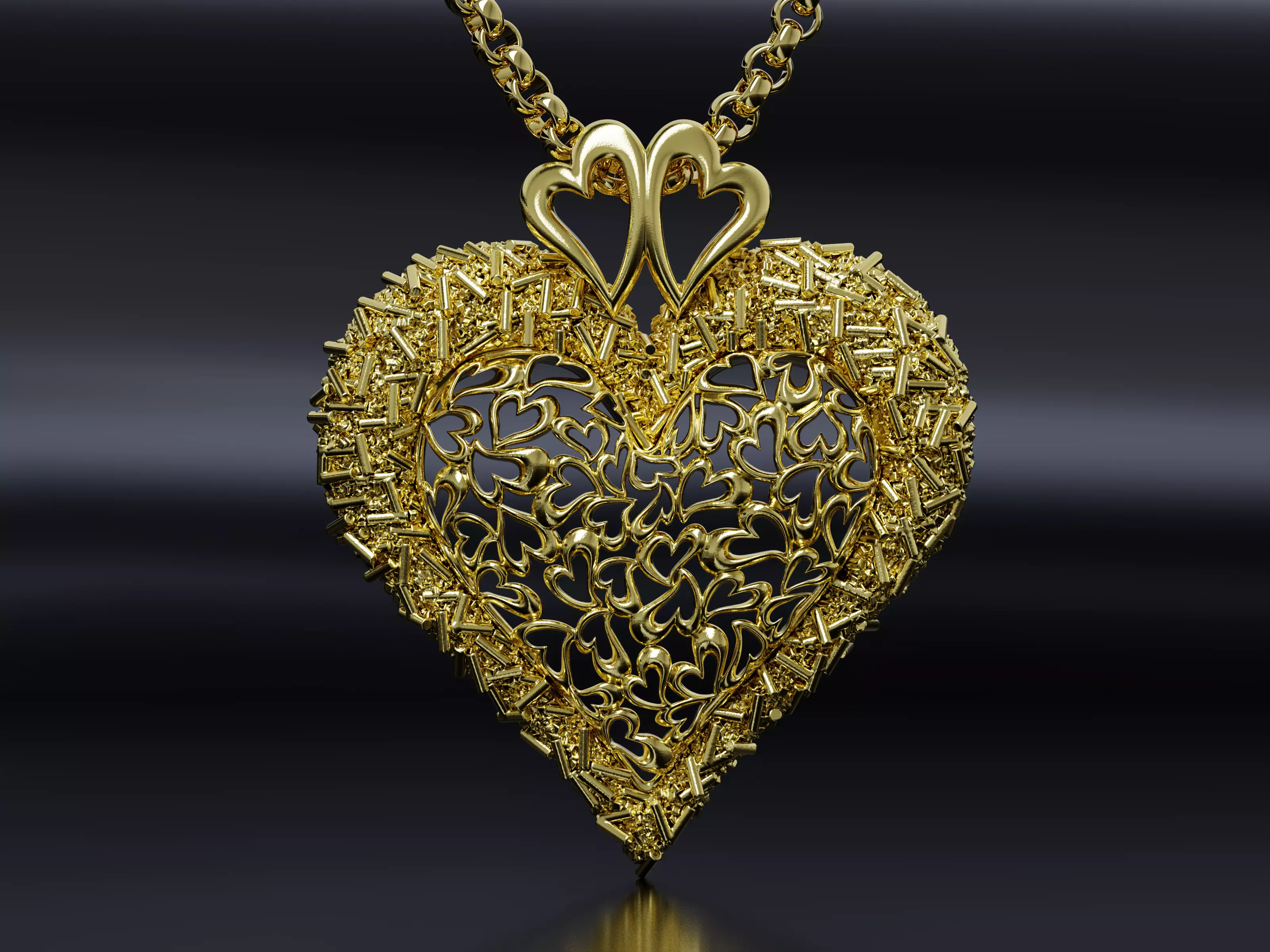 Sprinkled with Love - Heart Pendant 3D print model_1