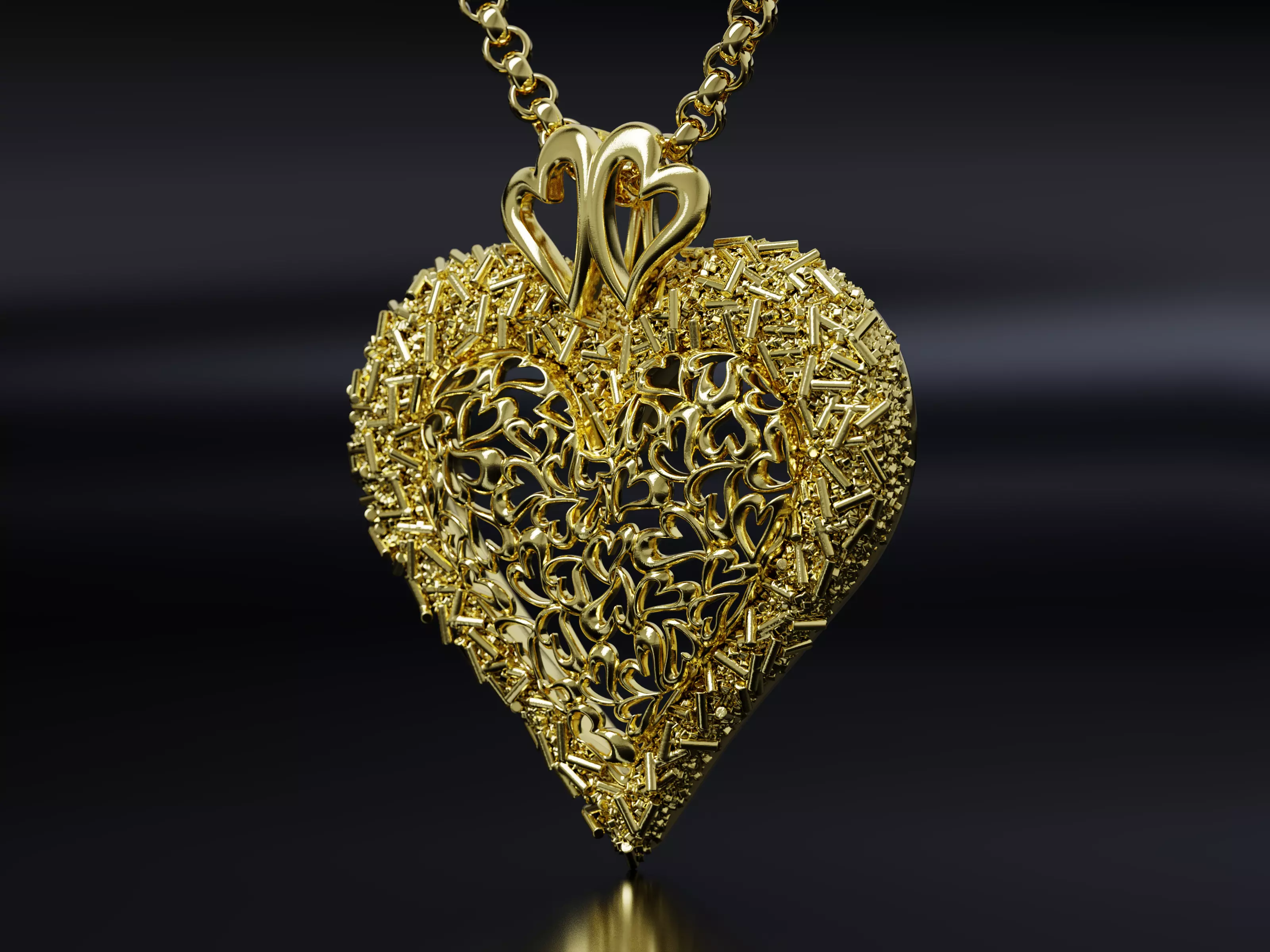 Sprinkled with Love - Heart Pendant 3D print model_2