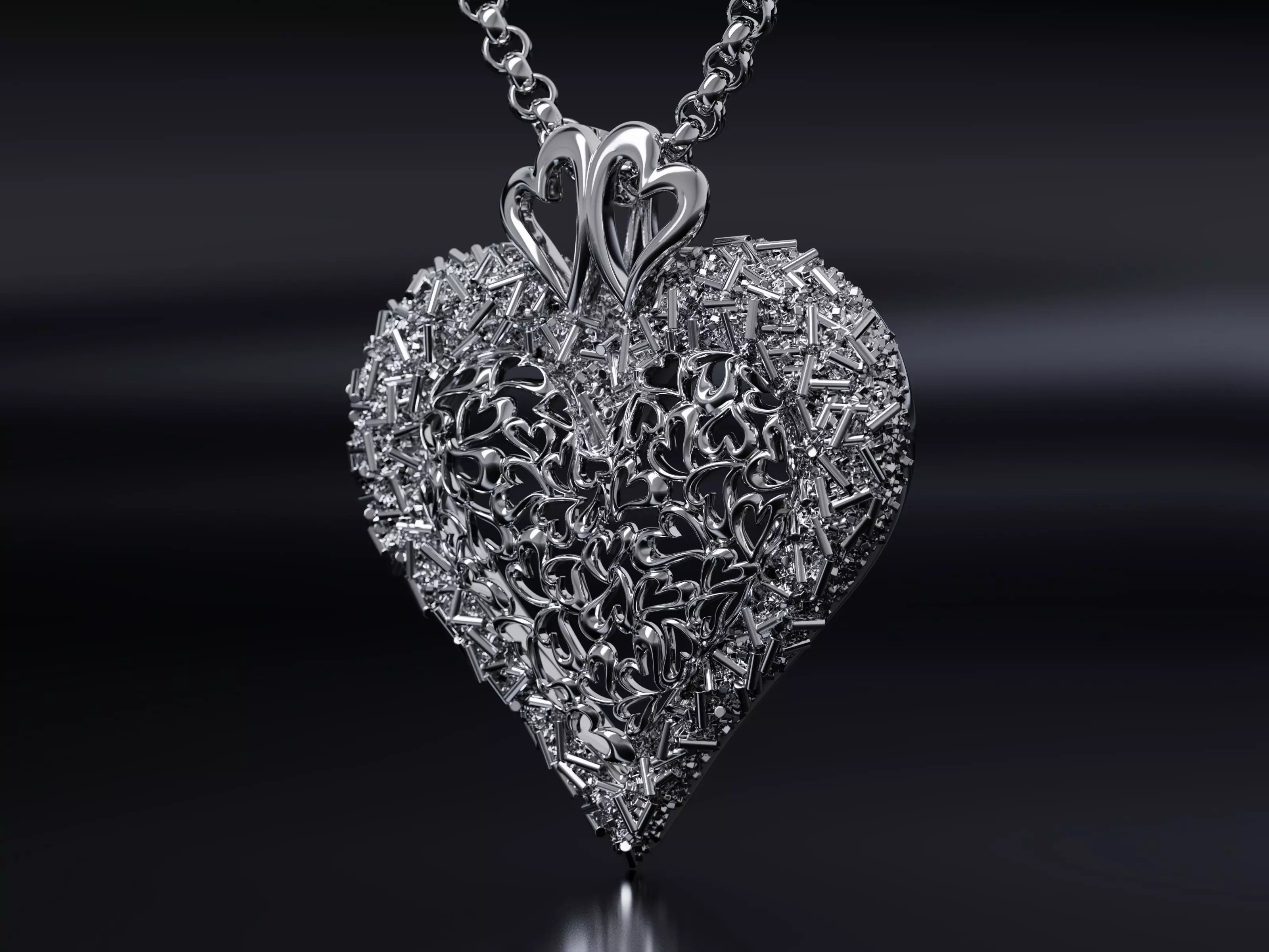 Sprinkled with Love - Heart Pendant 3D print model_8