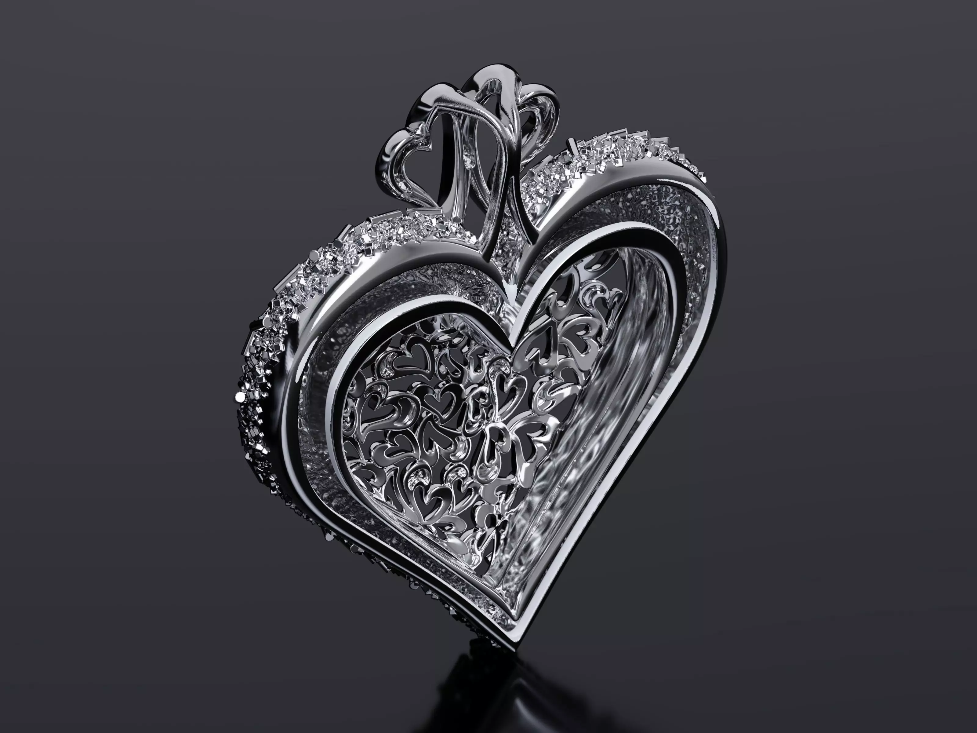 Sprinkled with Love - Heart Pendant 3D print model_11