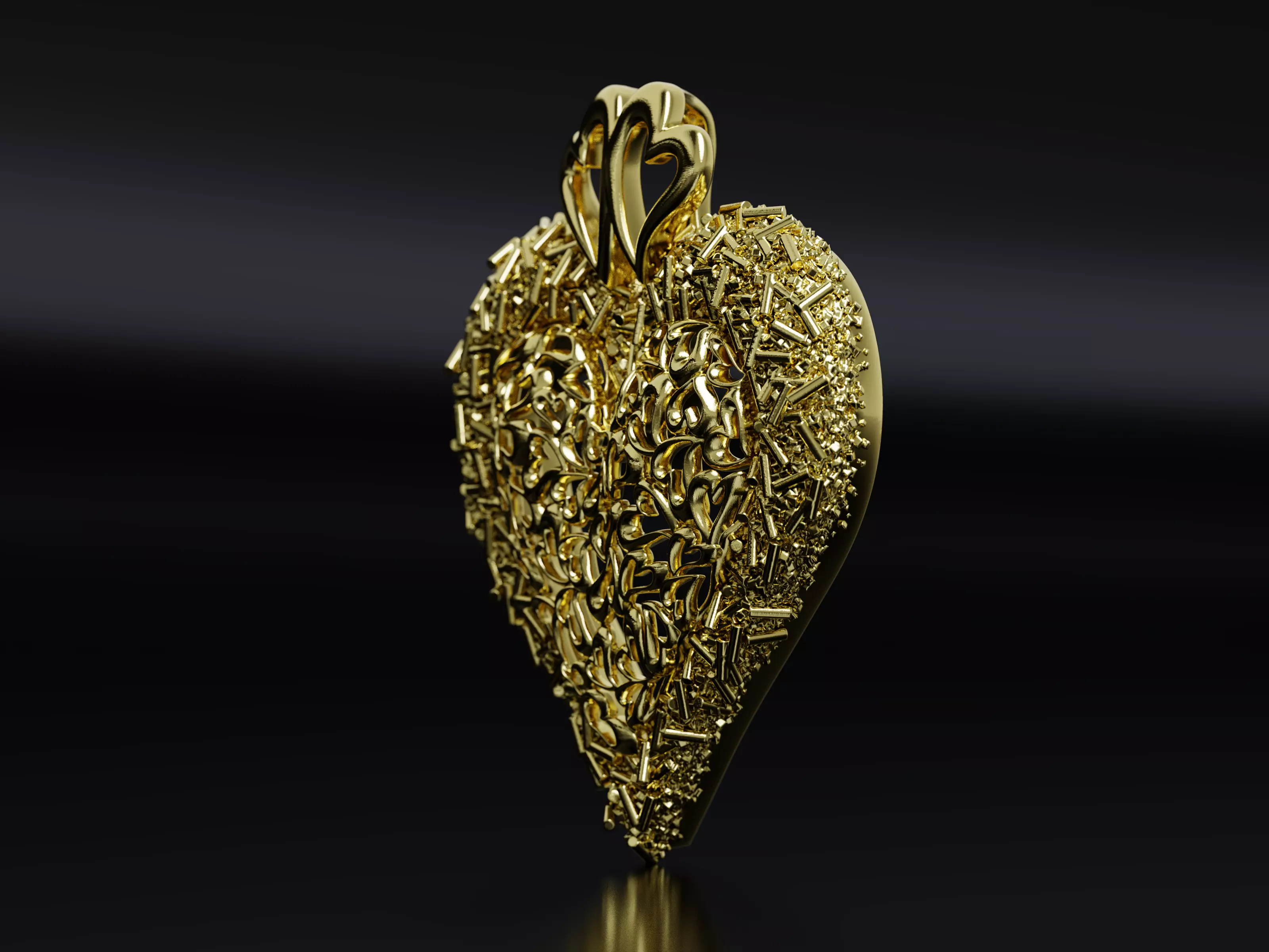 Sprinkled with Love - Heart Pendant 3D print model_4