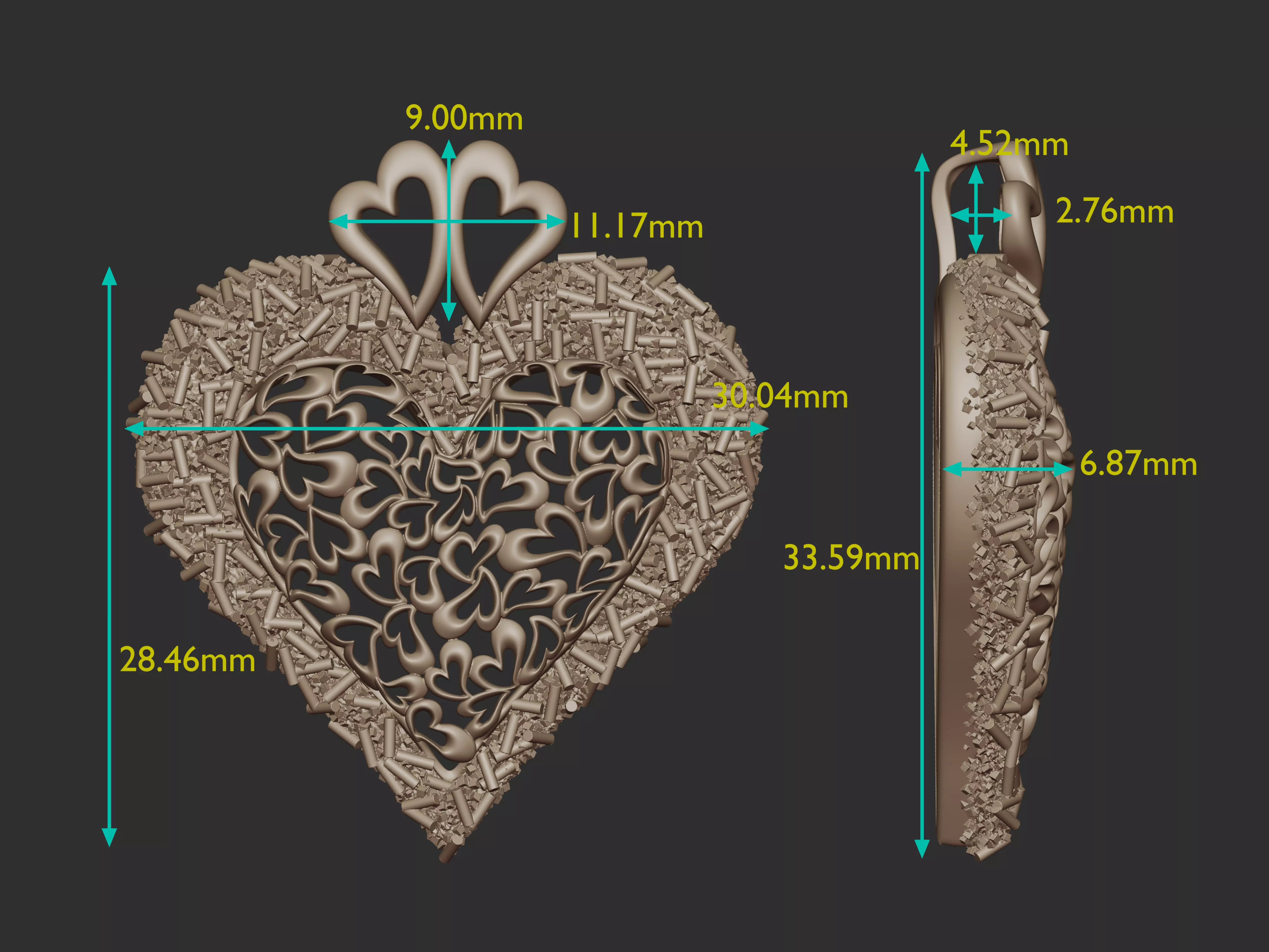 Sprinkled with Love - Heart Pendant 3D print model_18