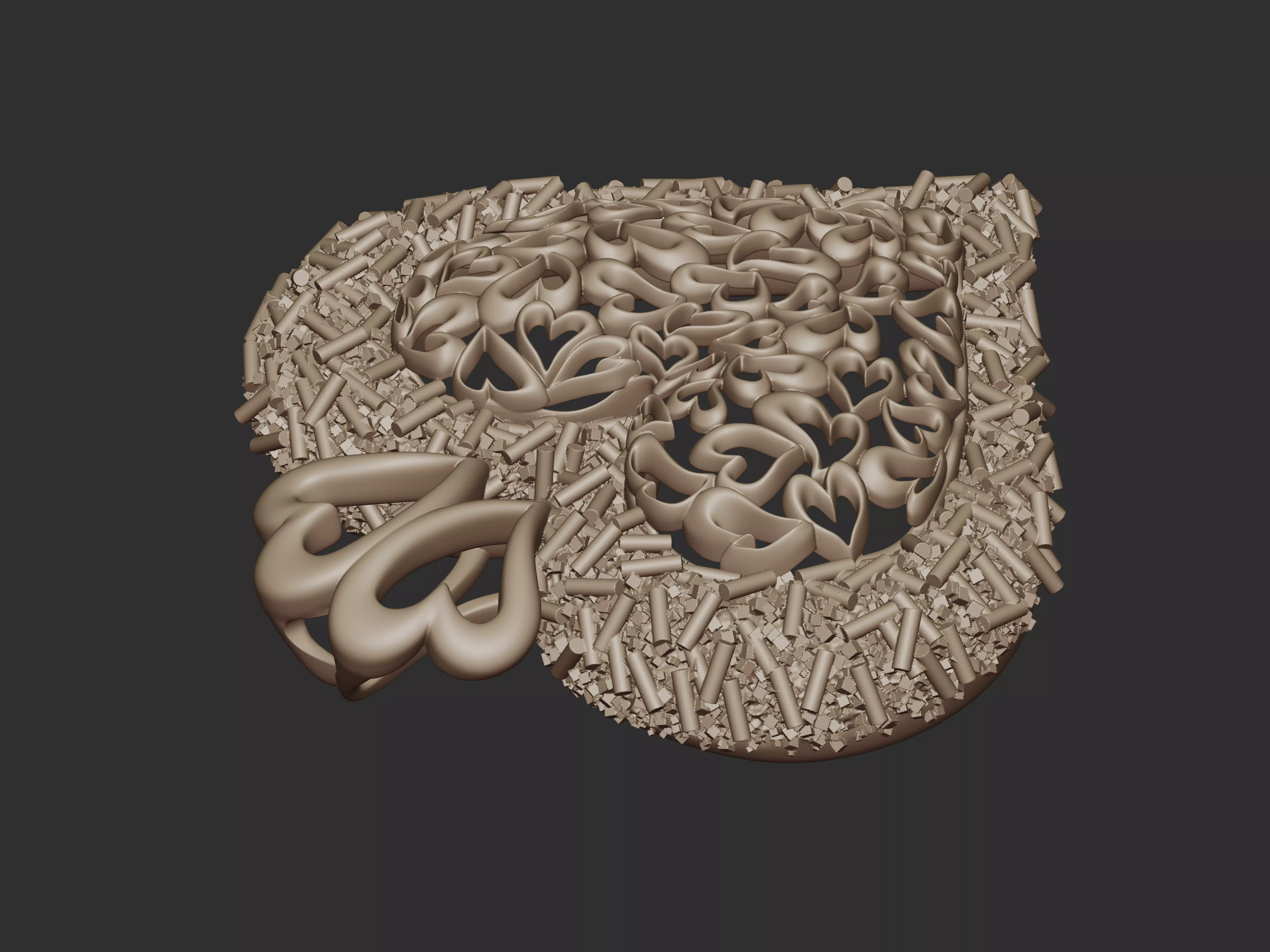 Sprinkled with Love - Heart Pendant 3D print model_16