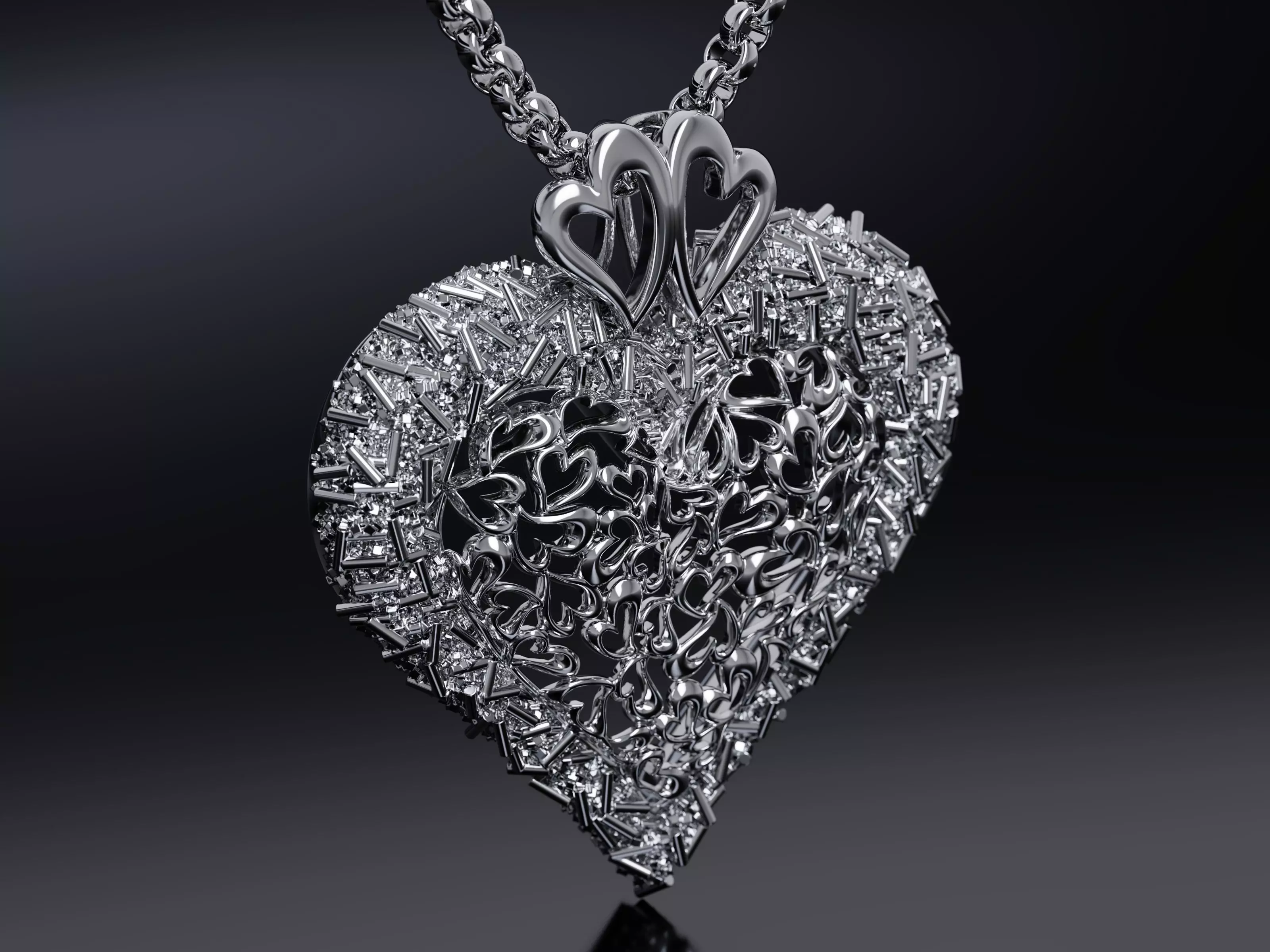 Sprinkled with Love - Heart Pendant 3D print model_9