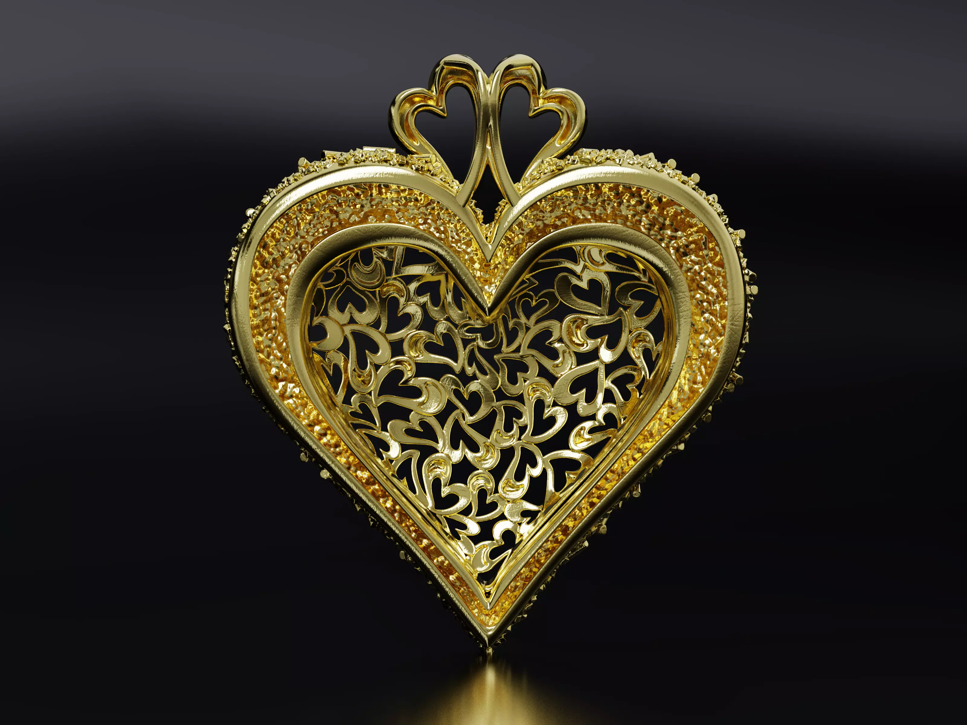 Sprinkled with Love - Heart Pendant 3D print model_6