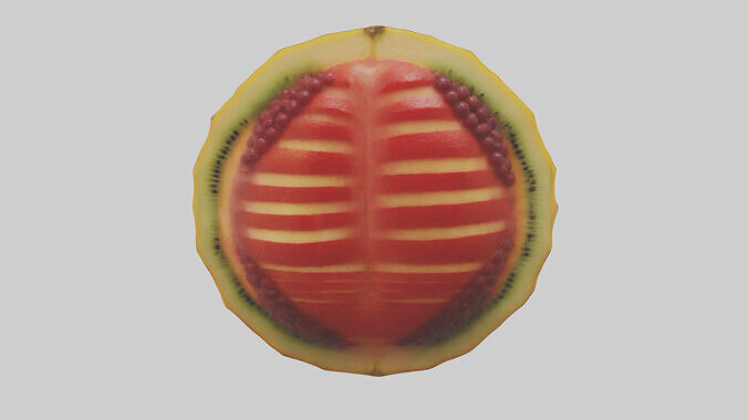 Fruit Garnish model Low-poly 3D model 3