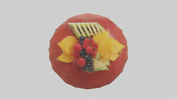 Fruit Garnish model Low-poly 3D model 2