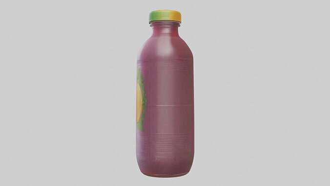 Fruit Juice Bottle model Low-poly 3D model 2