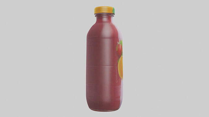 Fruit Juice Bottle model Low-poly 3D model 3