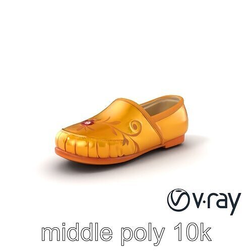 Luxurious Silk House Shoes Model Pack Low-poly 3D model