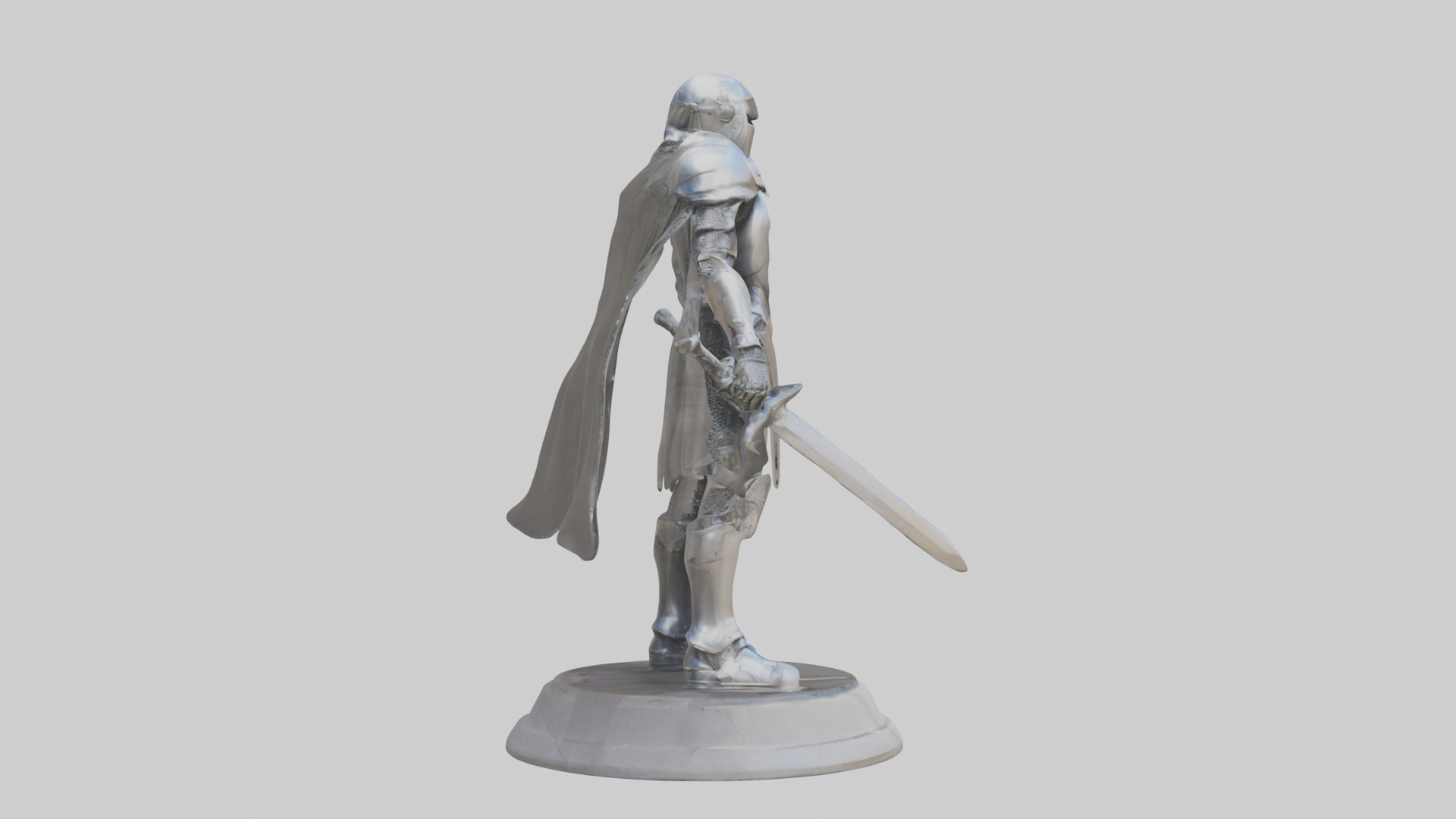 Future Knight statue model Low-poly 3D model_13