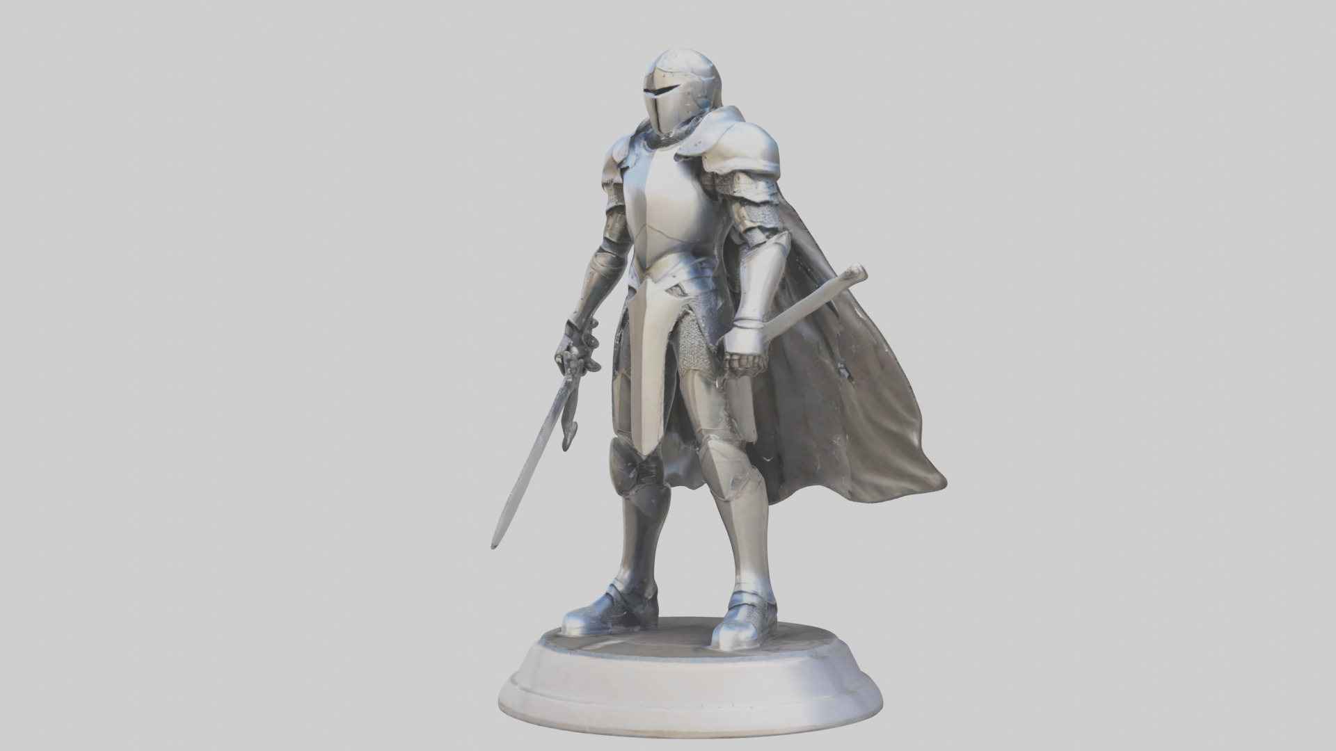 Future Knight statue model Low-poly 3D model_2