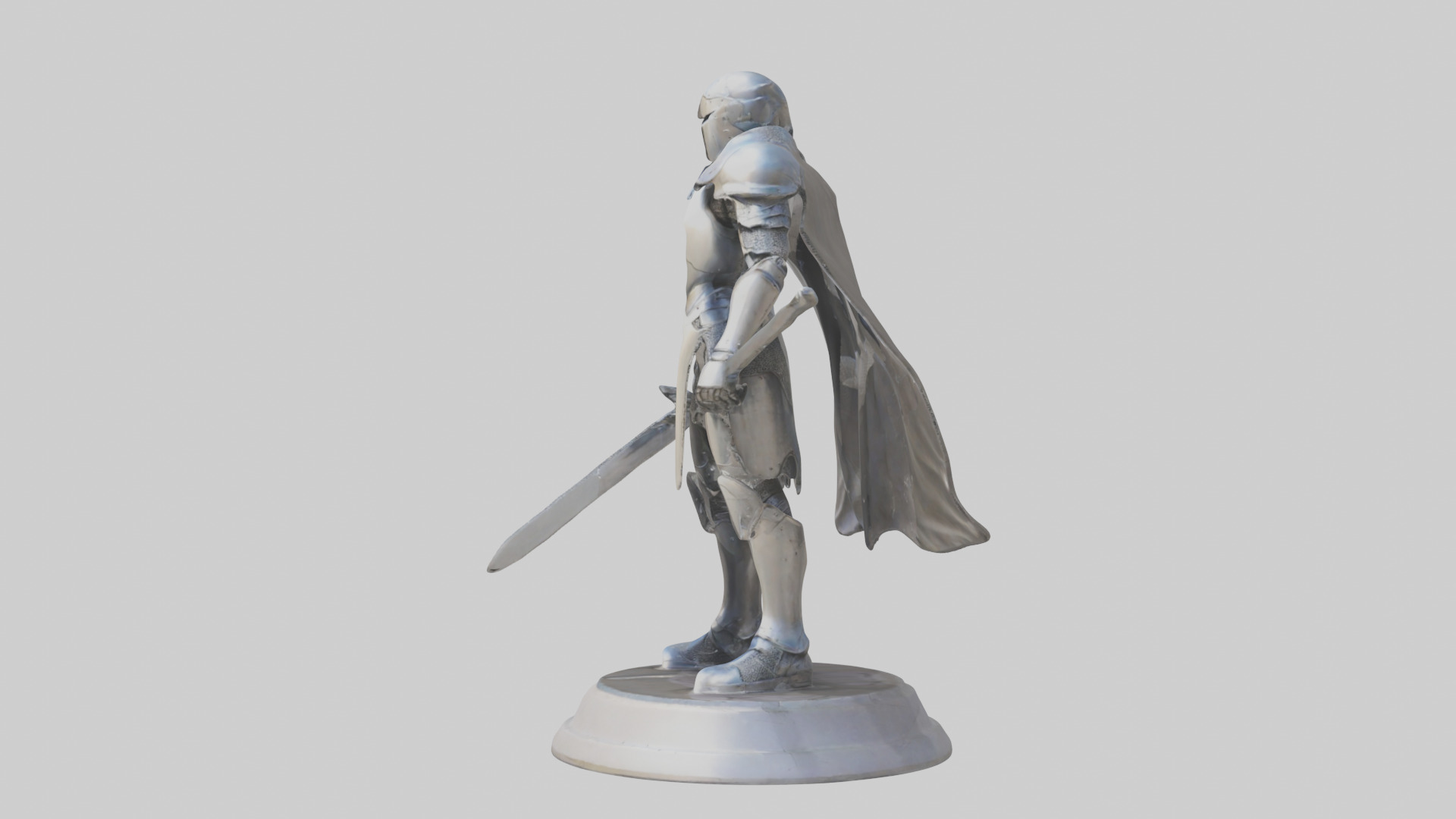 Future Knight statue model Low-poly 3D model_12
