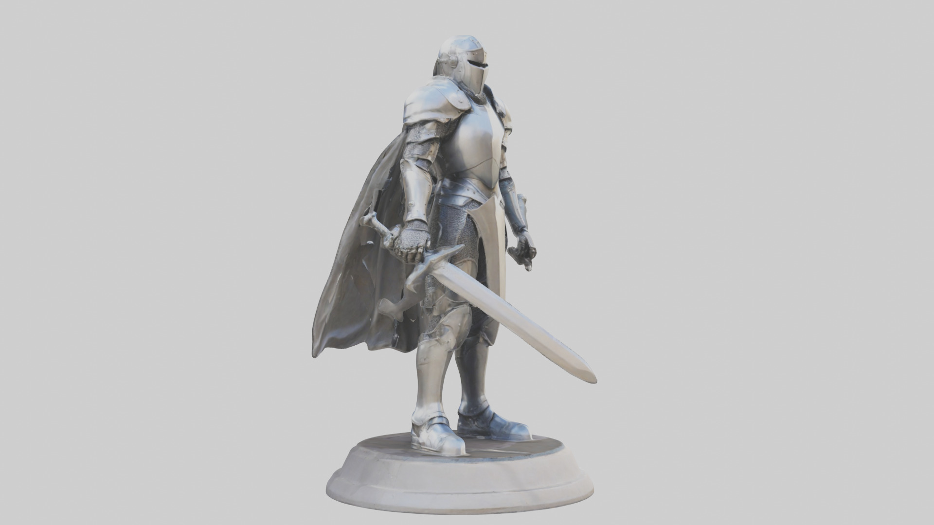Future Knight statue model Low-poly 3D model_11