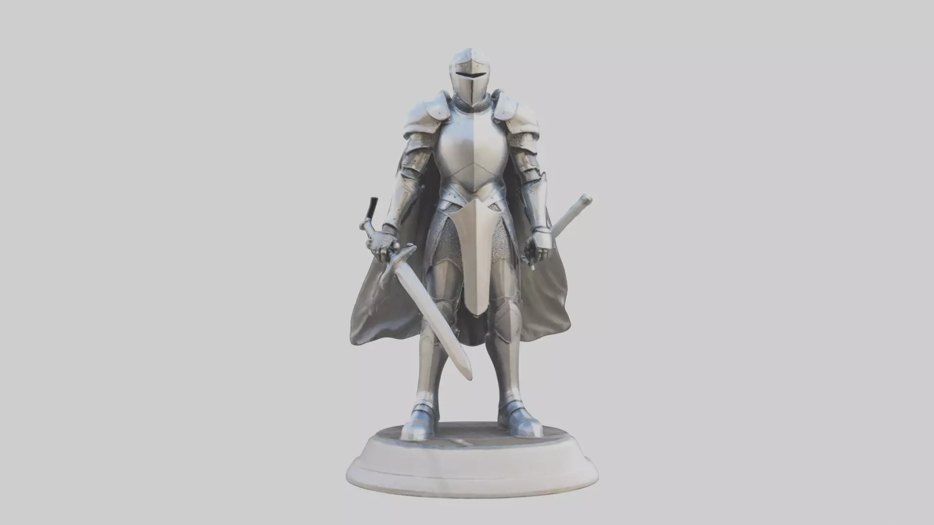 Future Knight statue model Low-poly 3D model_0