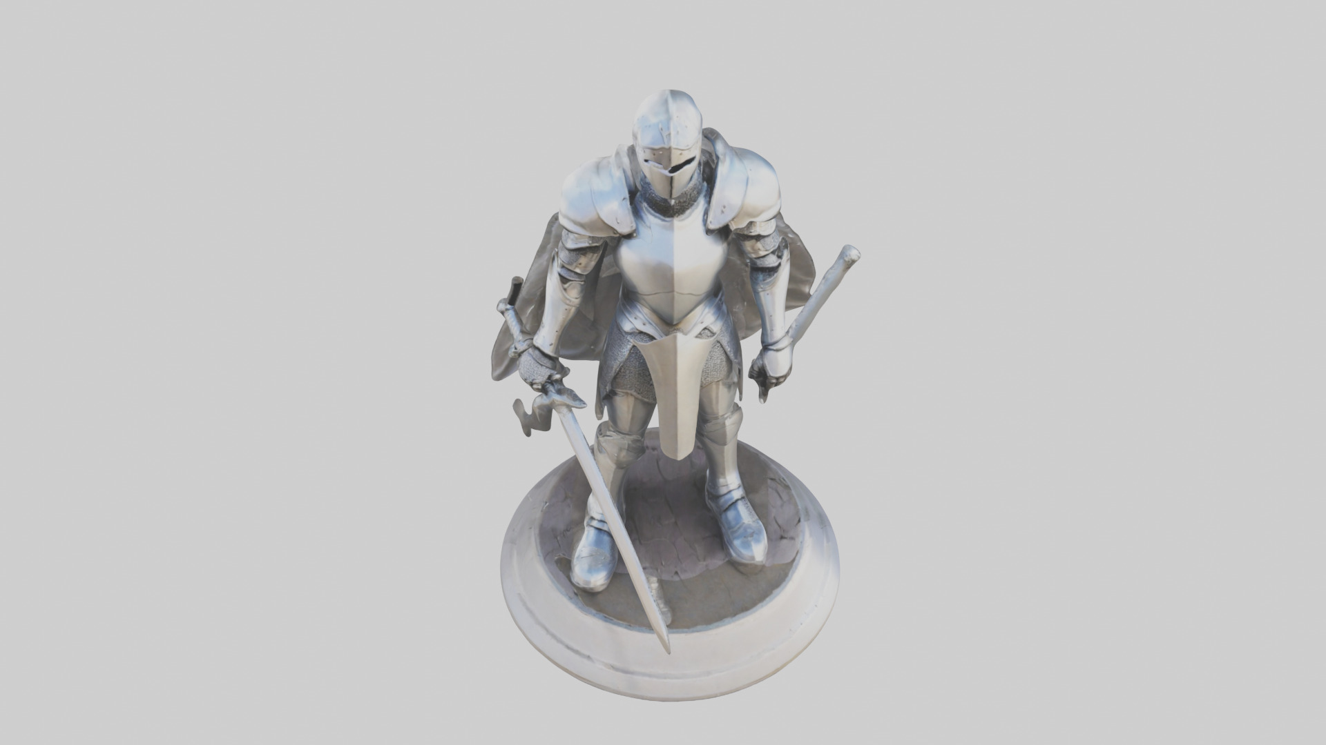 Future Knight statue model Low-poly 3D model_16