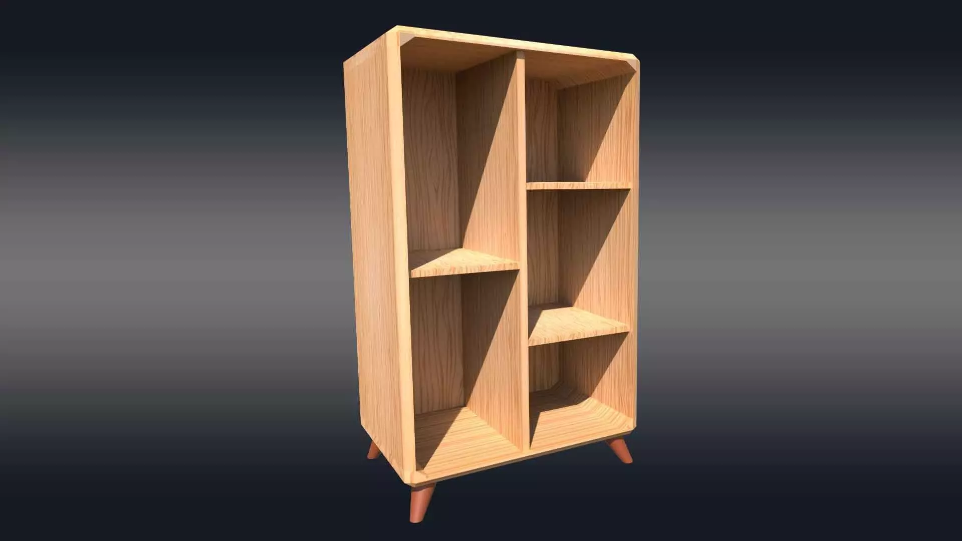 Low Poly Wooden Cabinet Free low-poly 3D model