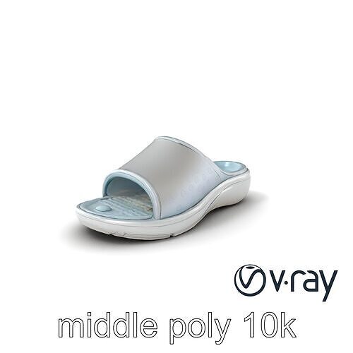 Futuristic Reflexology Slide Sandals model pack Low-poly 3D model