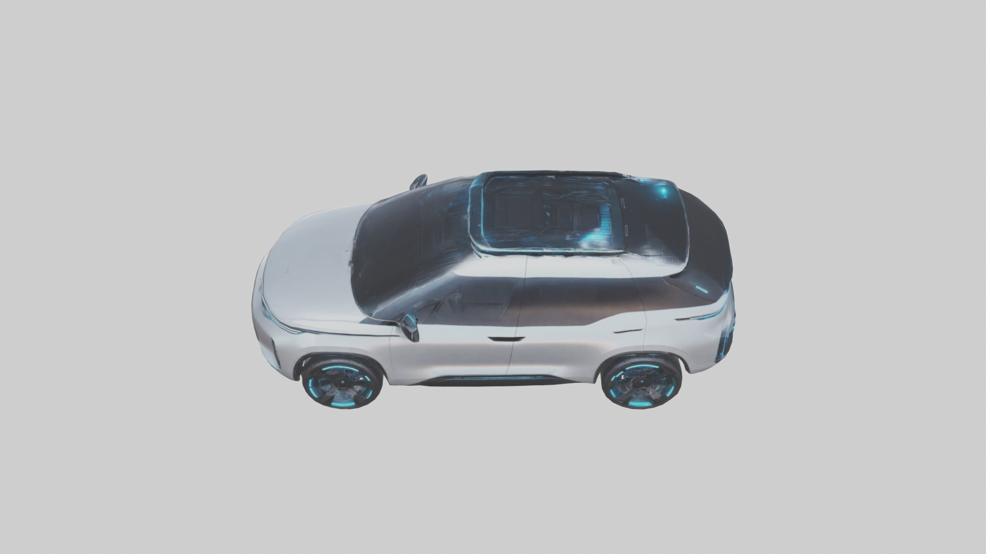 Futuristic Autonomous SUV model Low-poly 3D model_16
