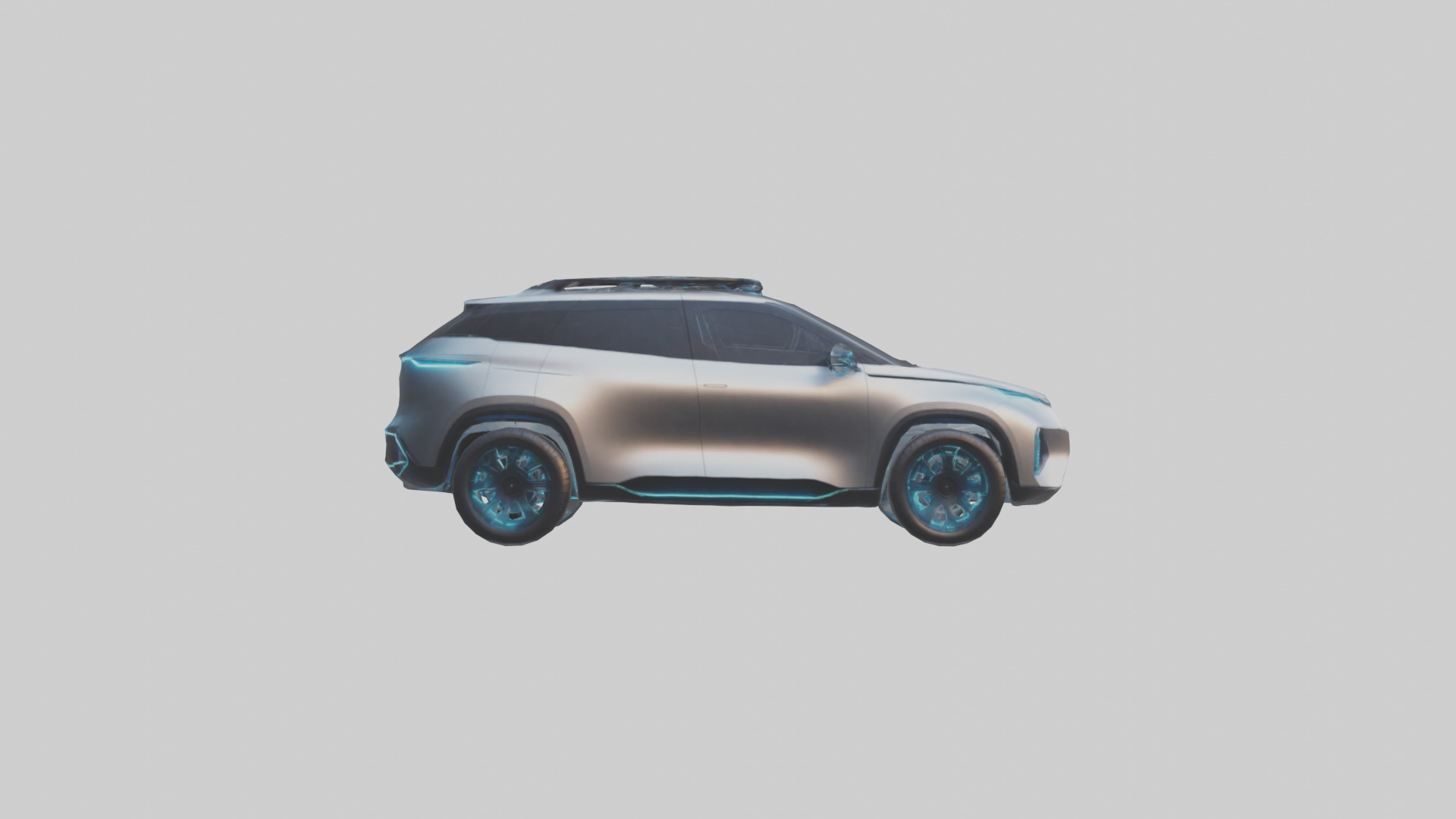 Futuristic Autonomous SUV model Low-poly 3D model_1