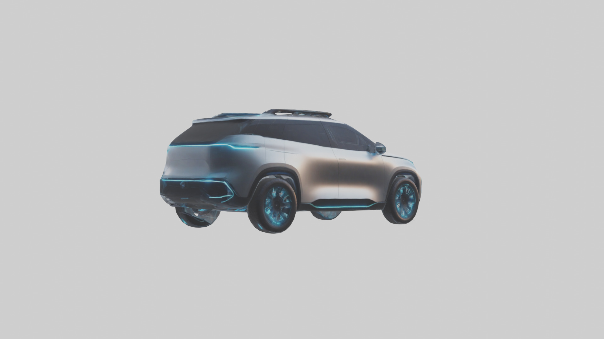 Futuristic Autonomous SUV model Low-poly 3D model_2