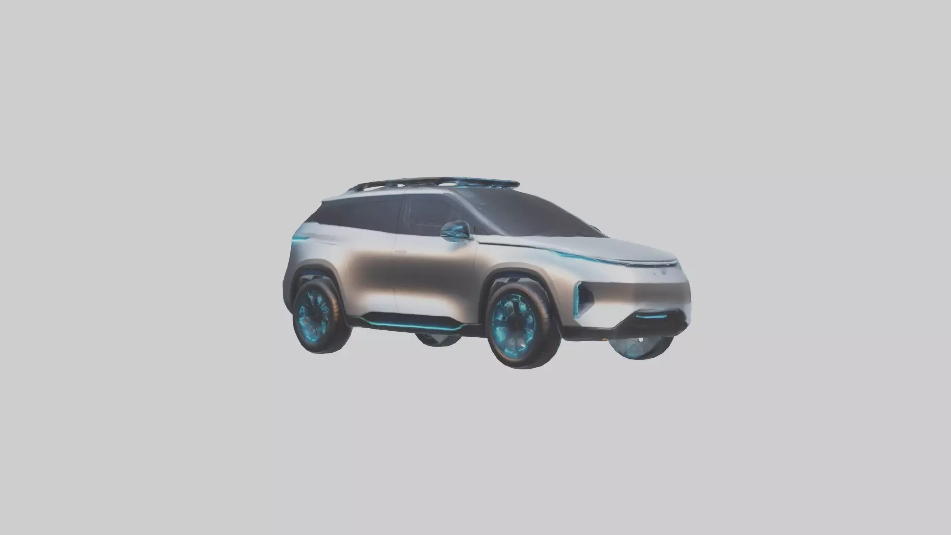 Futuristic Autonomous SUV model Low-poly 3D model_0