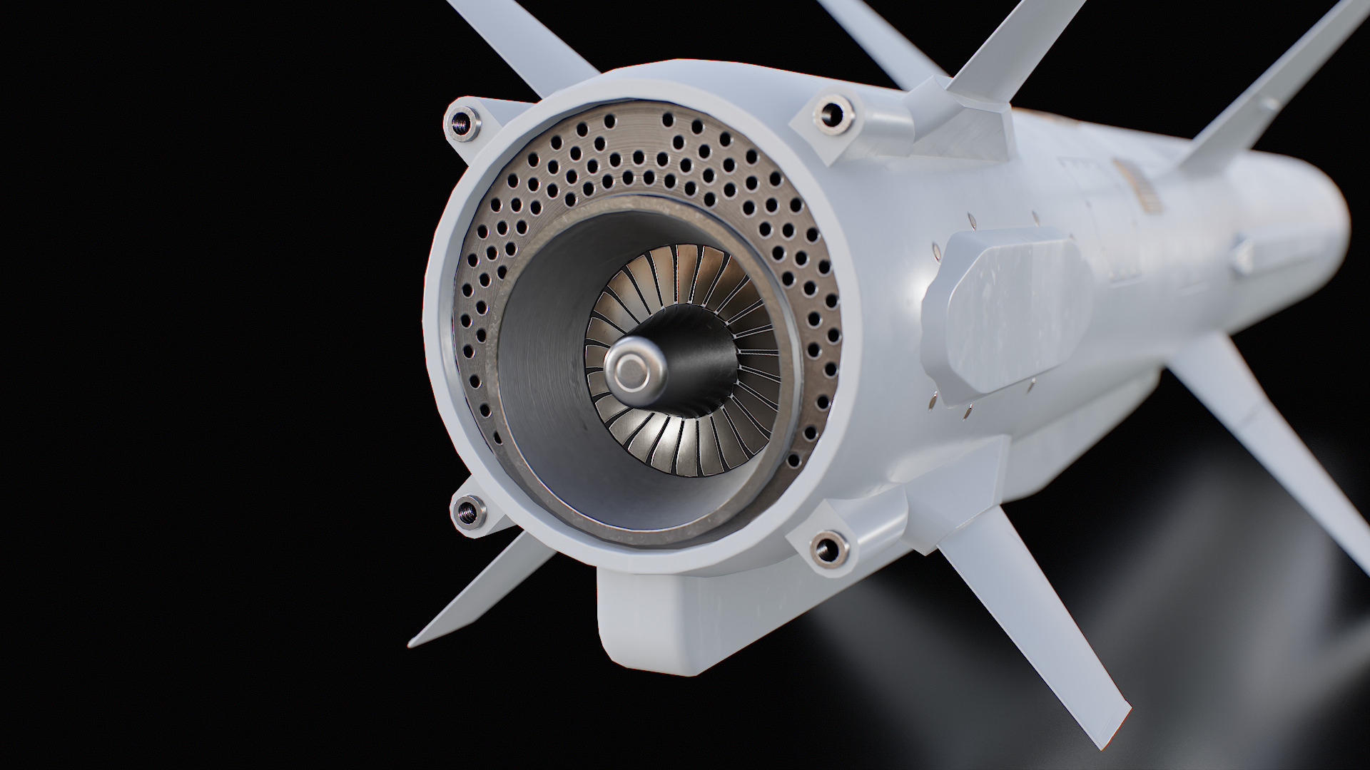 Ukrainian subsonic cruise missile R 360 Neptune Low-poly 3D model_13