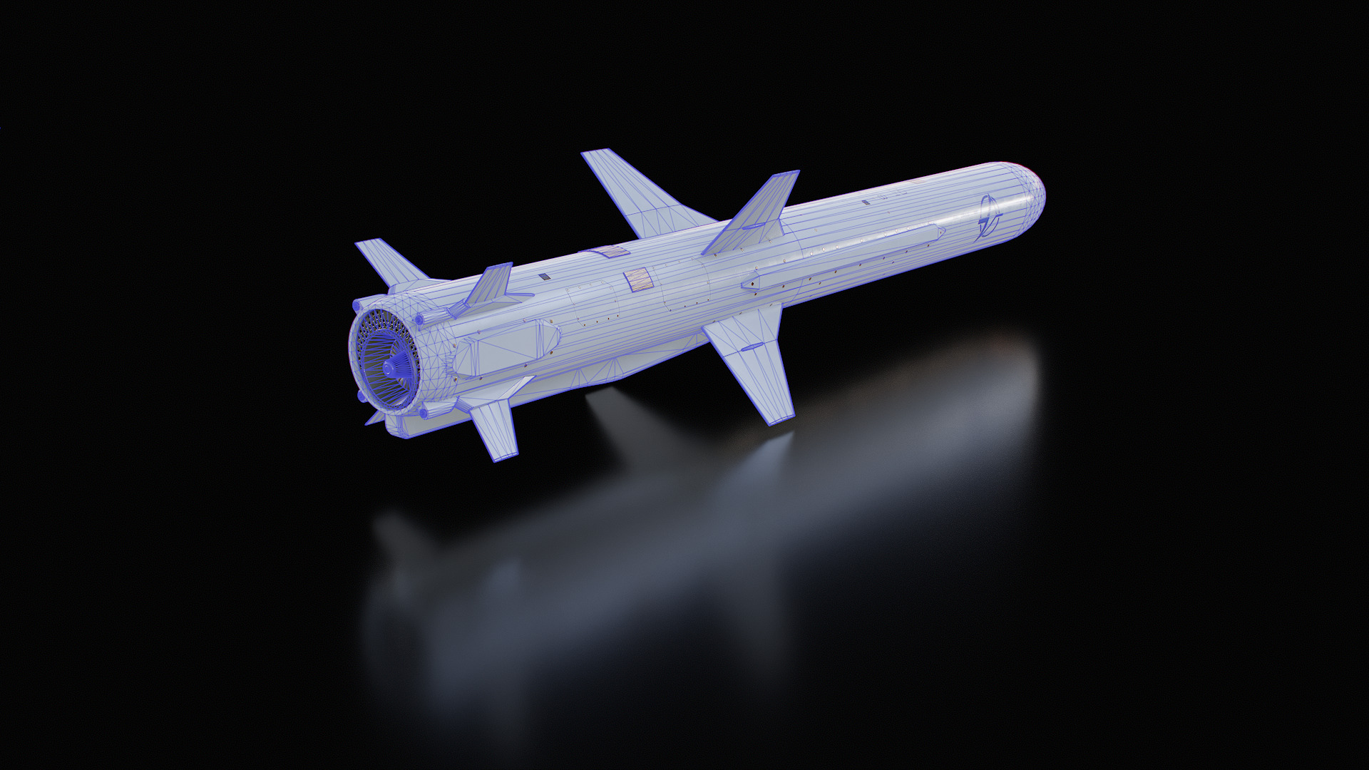 Ukrainian subsonic cruise missile R 360 Neptune Low-poly 3D model_5