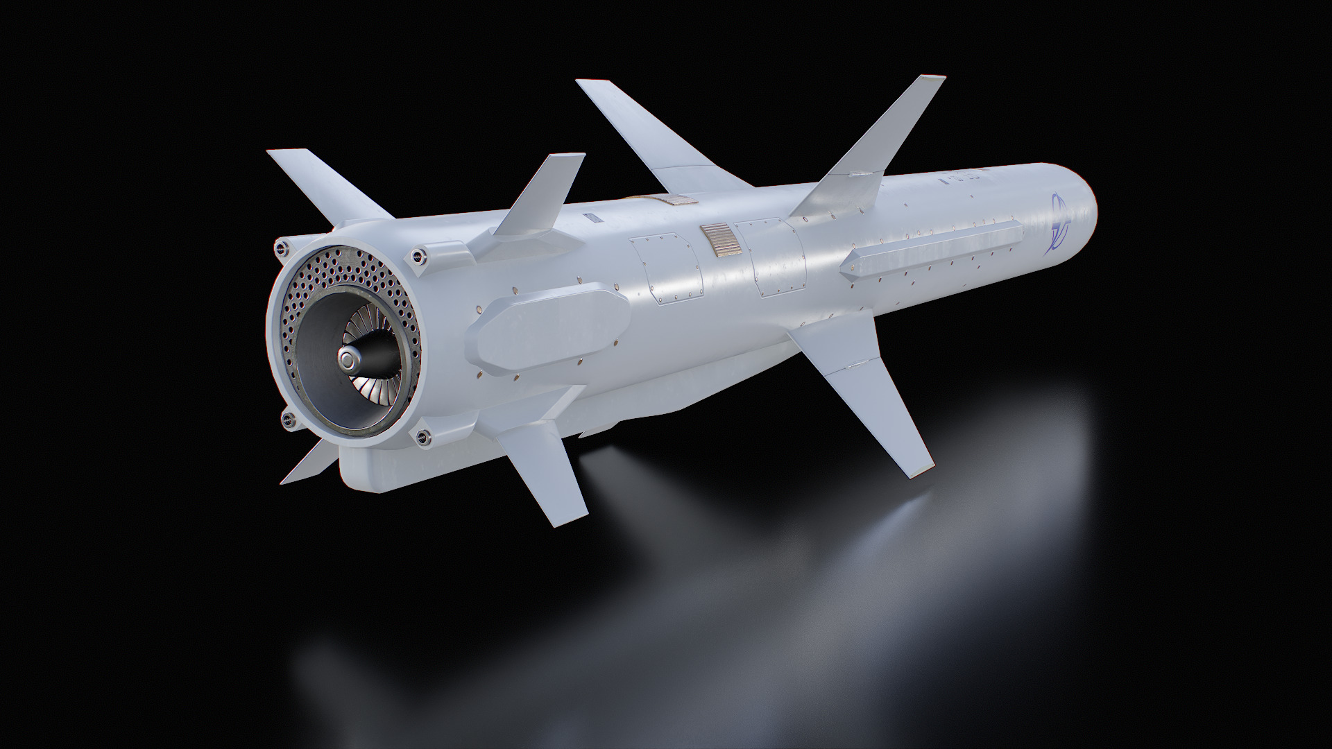 Ukrainian subsonic cruise missile R 360 Neptune Low-poly 3D model_12