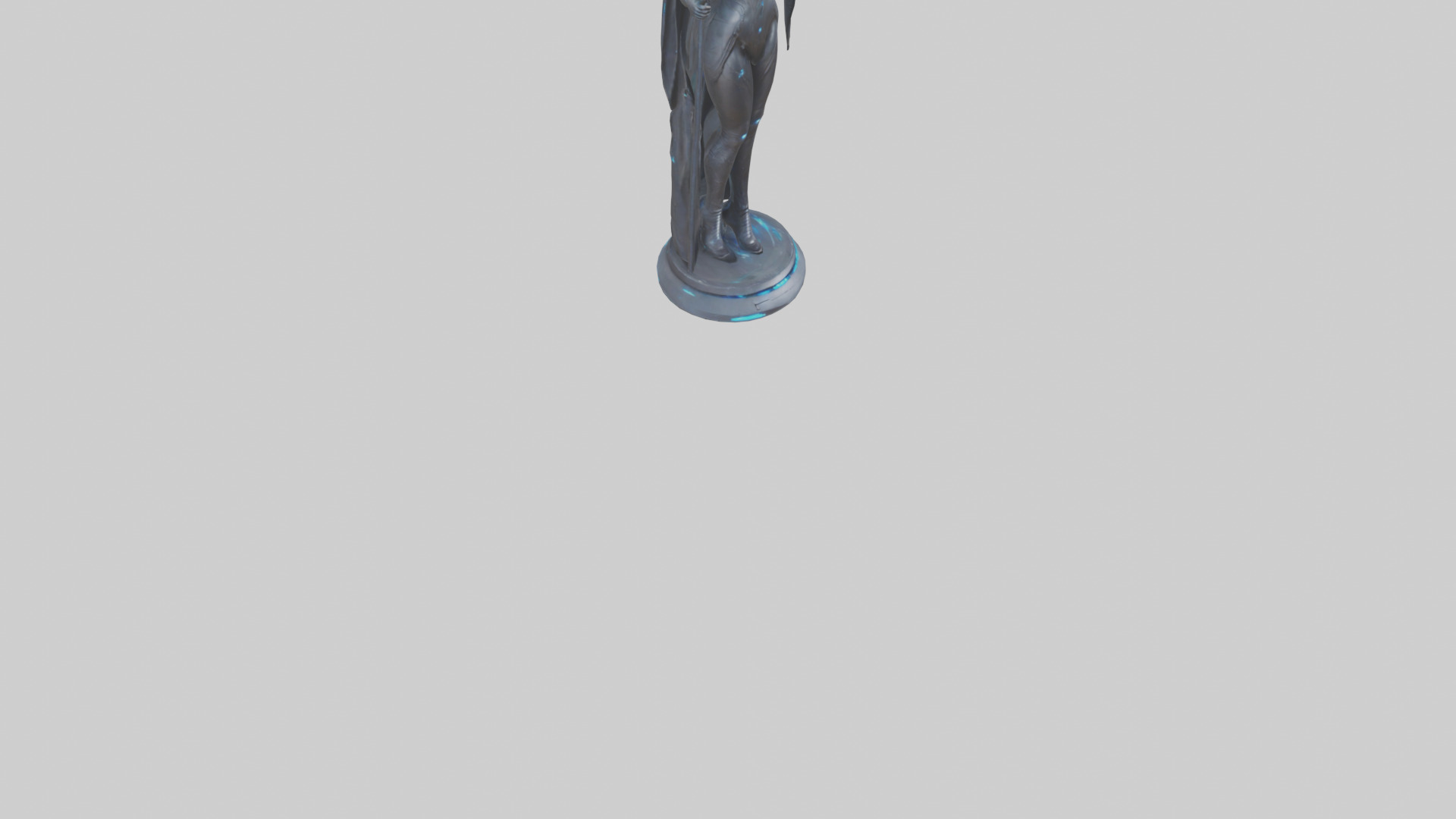 Futuristic Witch statue model Low-poly 3D model_7