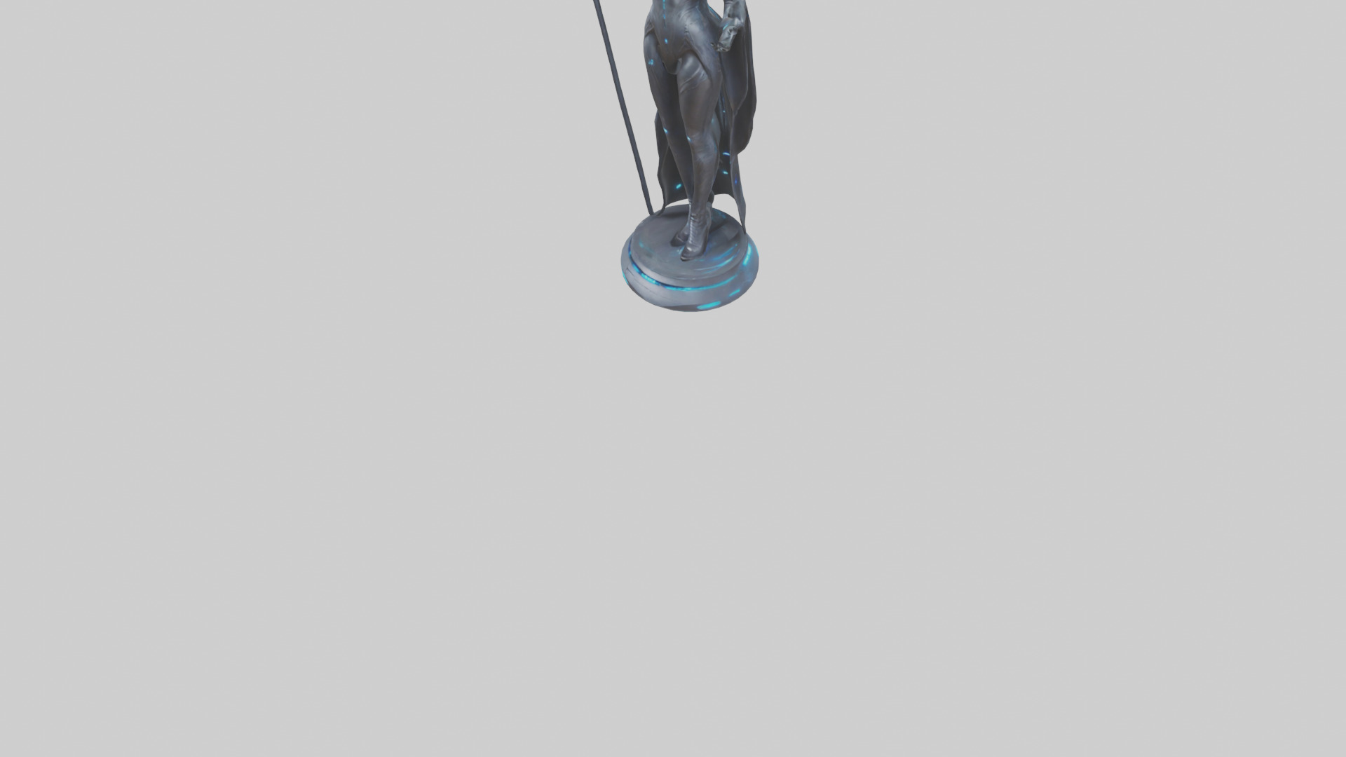 Futuristic Witch statue model Low-poly 3D model_6