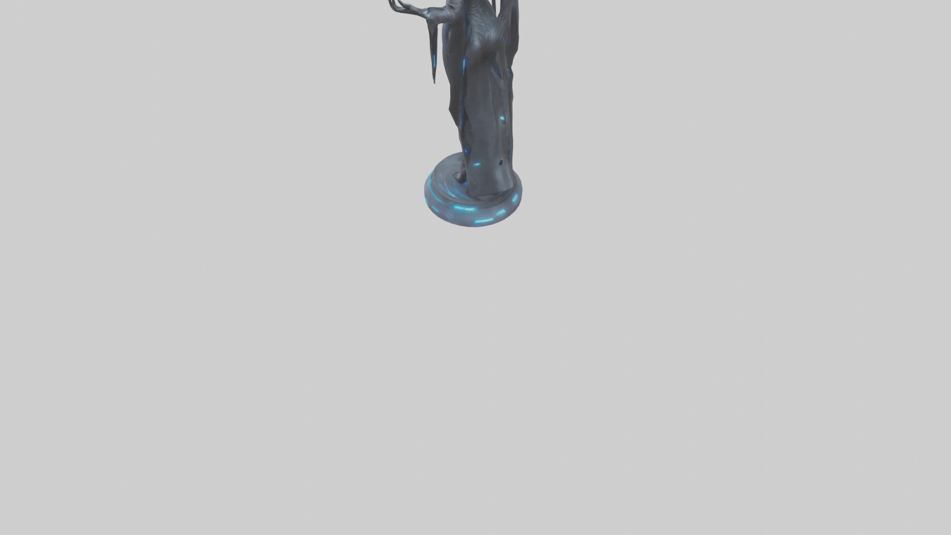 Futuristic Witch statue model Low-poly 3D model_4