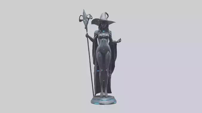 Futuristic Witch statue model