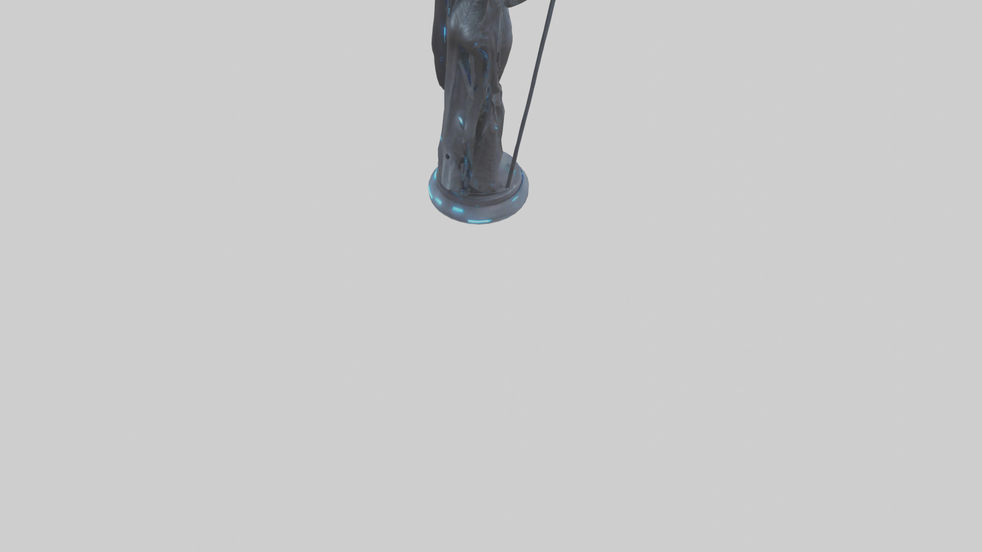 Futuristic Witch statue model Low-poly 3D model_5