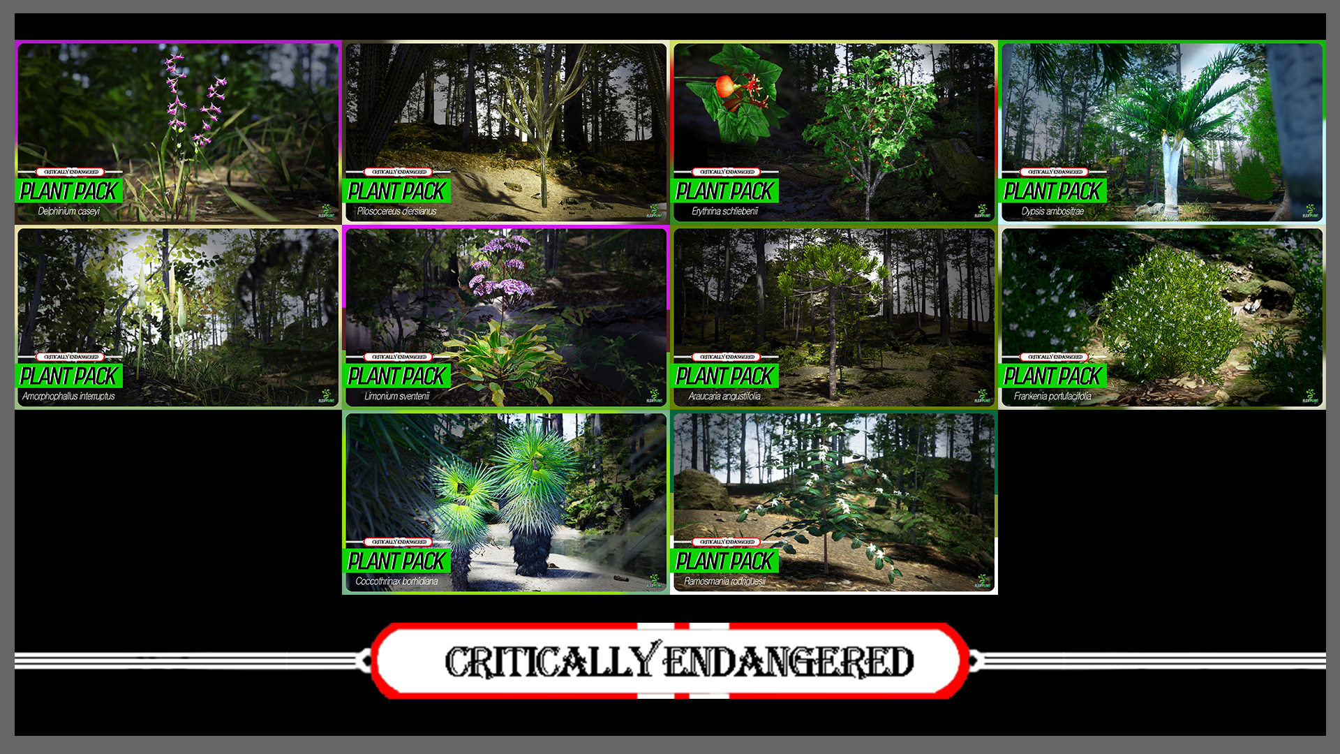 MEGA PLANT PACK - 45 IUCN Red list of Threatened Species 01 Pack Low-poly 3D model_5