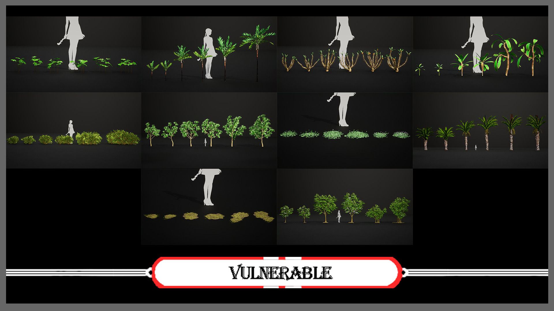 MEGA PLANT PACK - 45 IUCN Red list of Threatened Species 01 Pack Low-poly 3D model_10