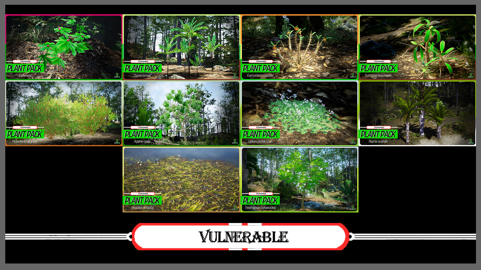 MEGA PLANT PACK - 45 IUCN Red list of Threatened Species 01 Pack Low-poly 3D model_9